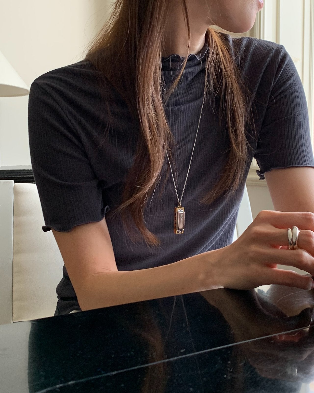 Loen half neck rib T-4col