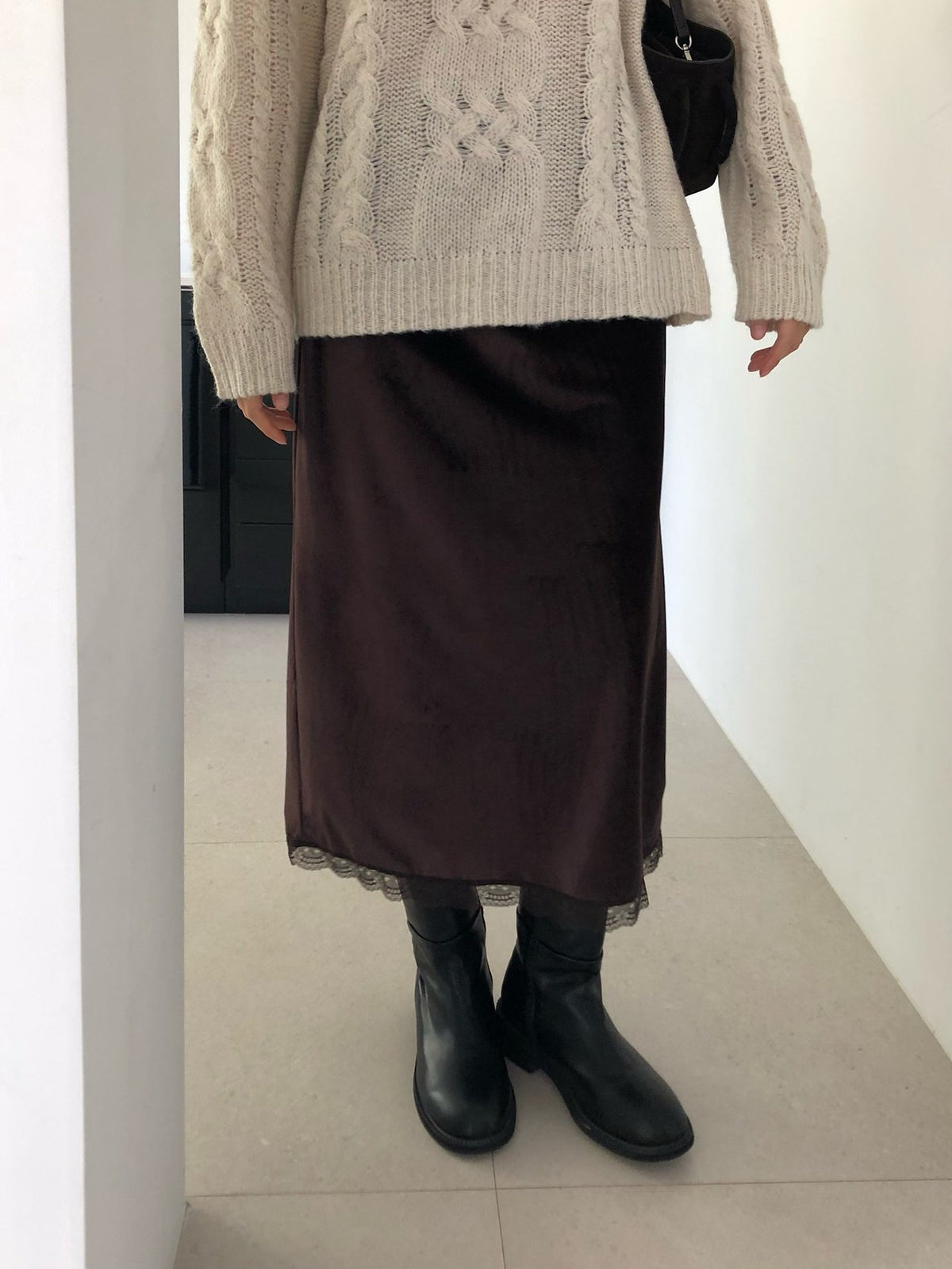 rendy velvet skirt-2col