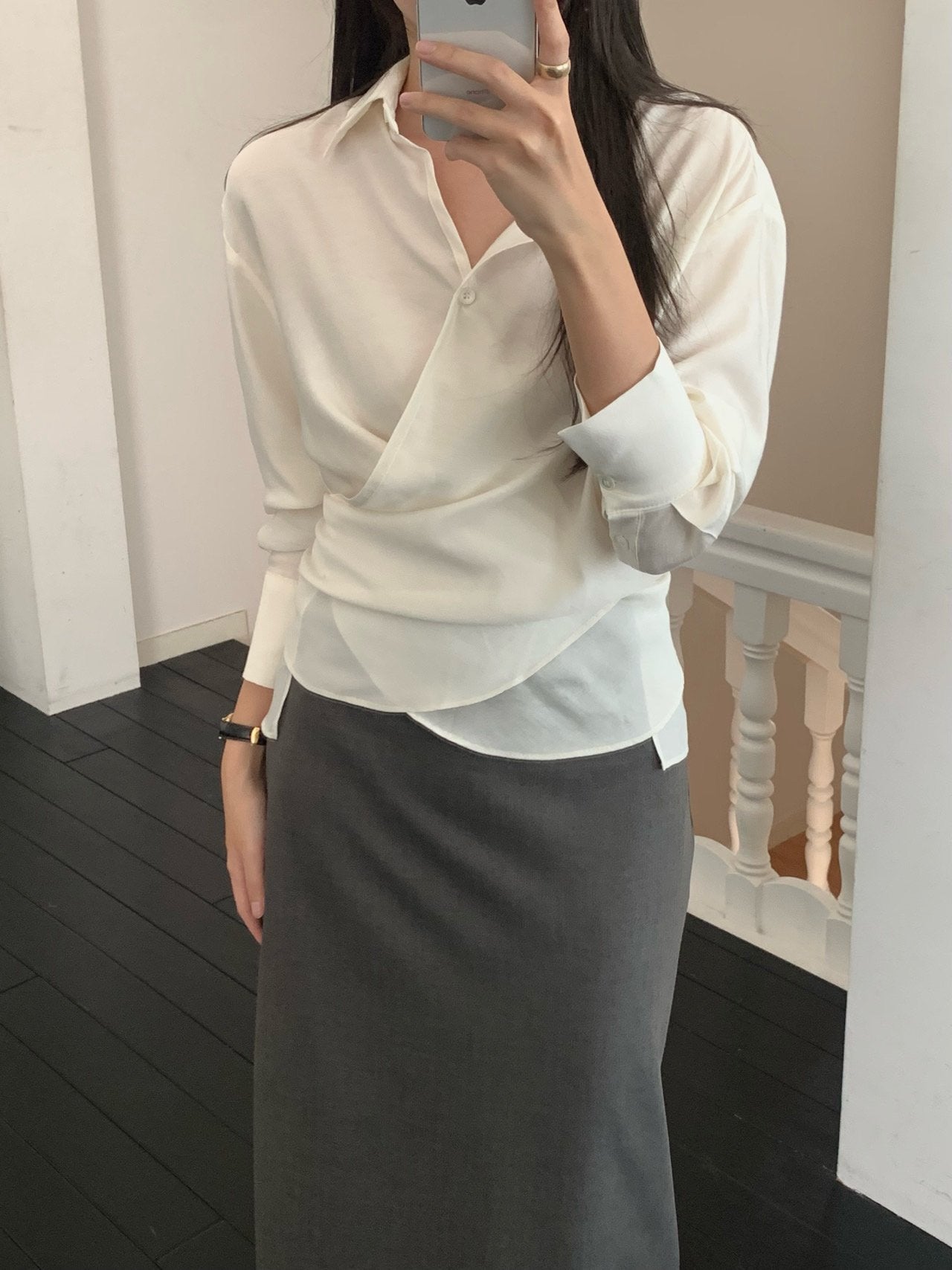 Meli wrap blouse-2col