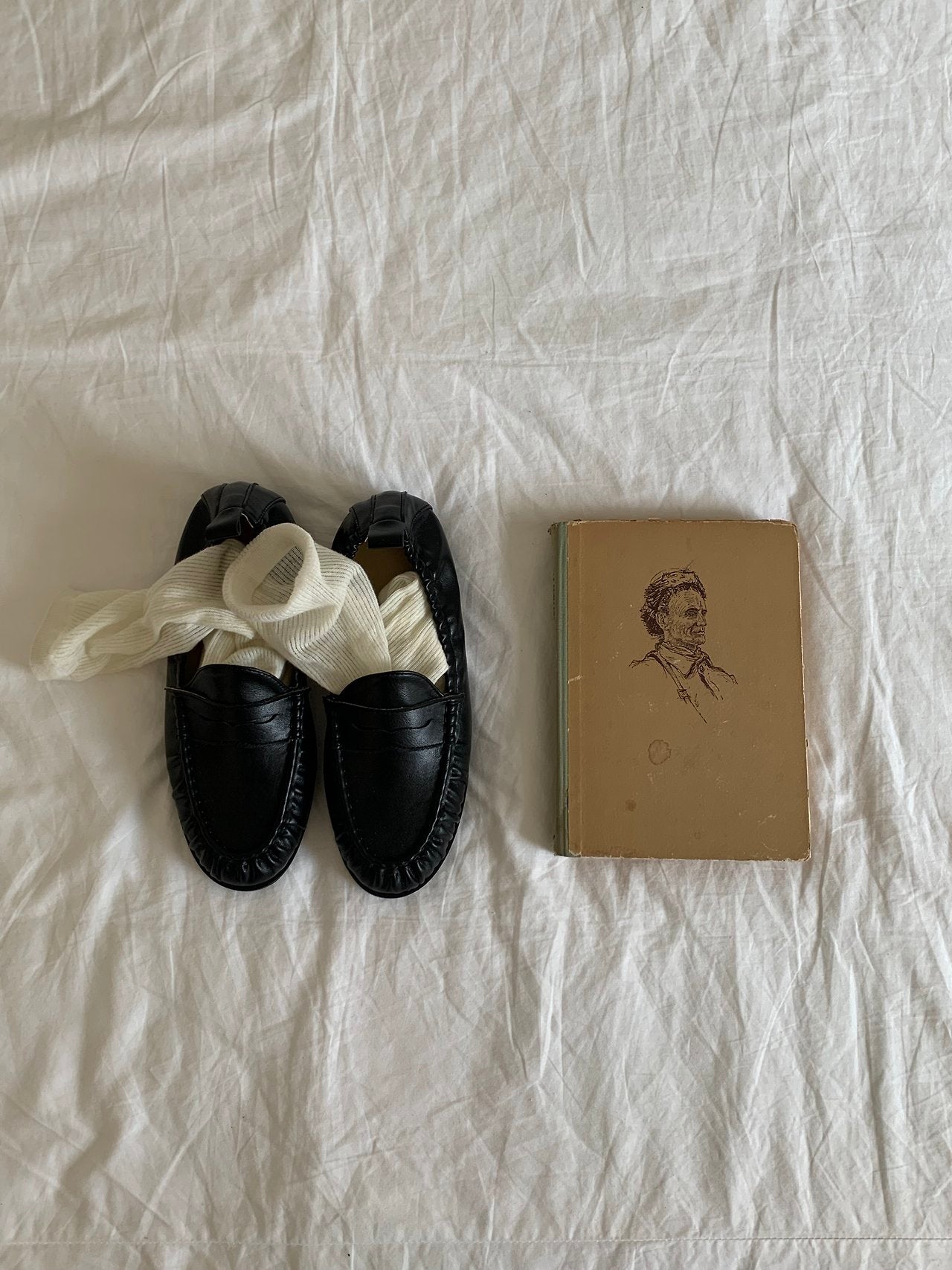 Black Shirred Classic Loafers