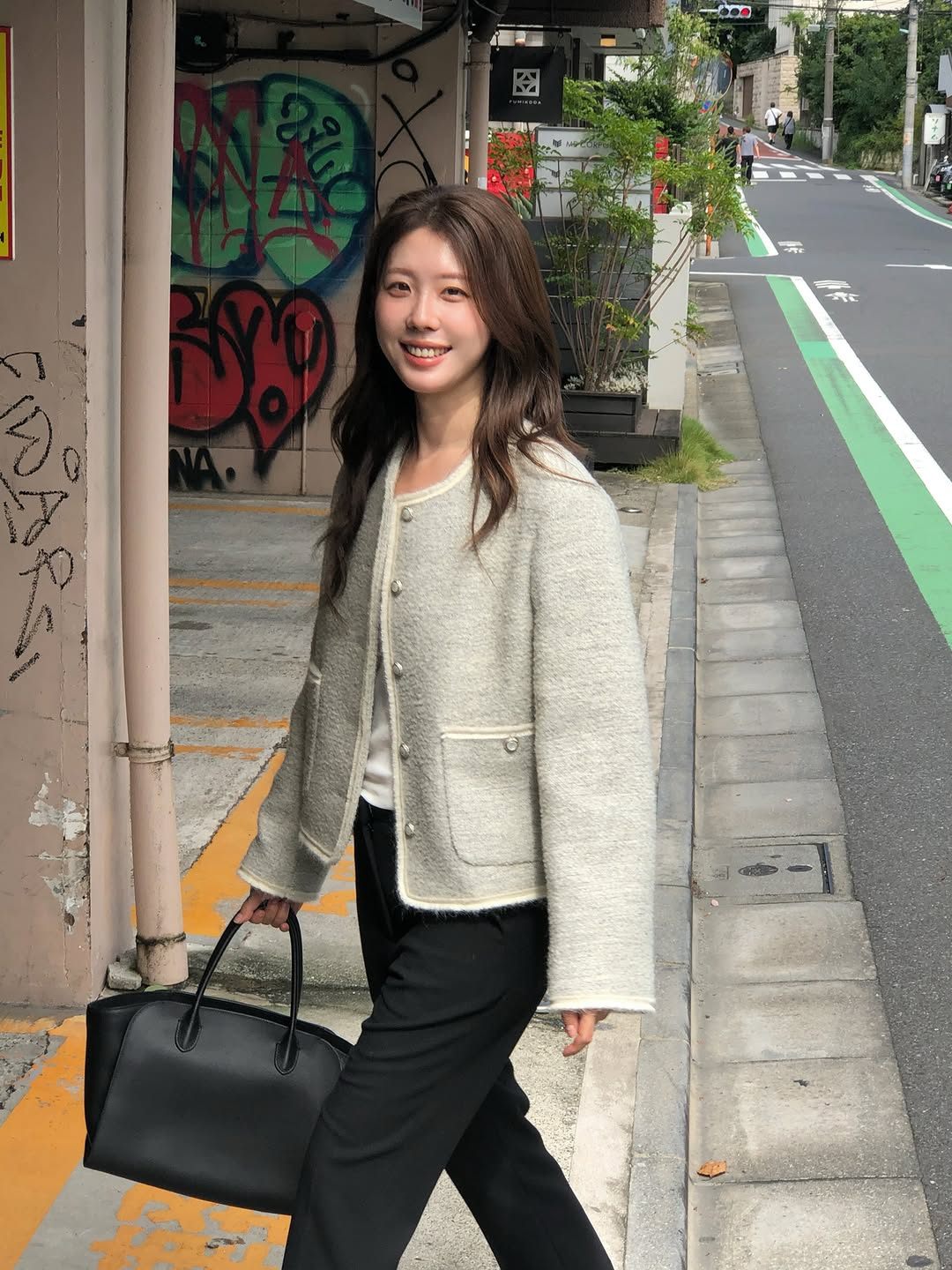 rowen contrast tweed jacket