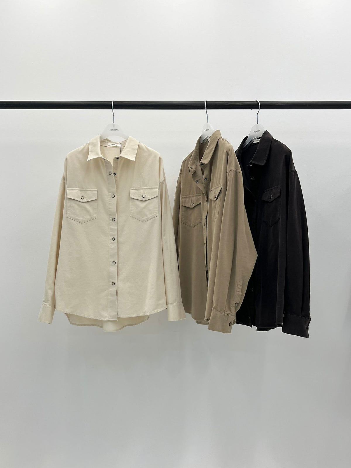 frey corduroy washed pocket shirt-3col