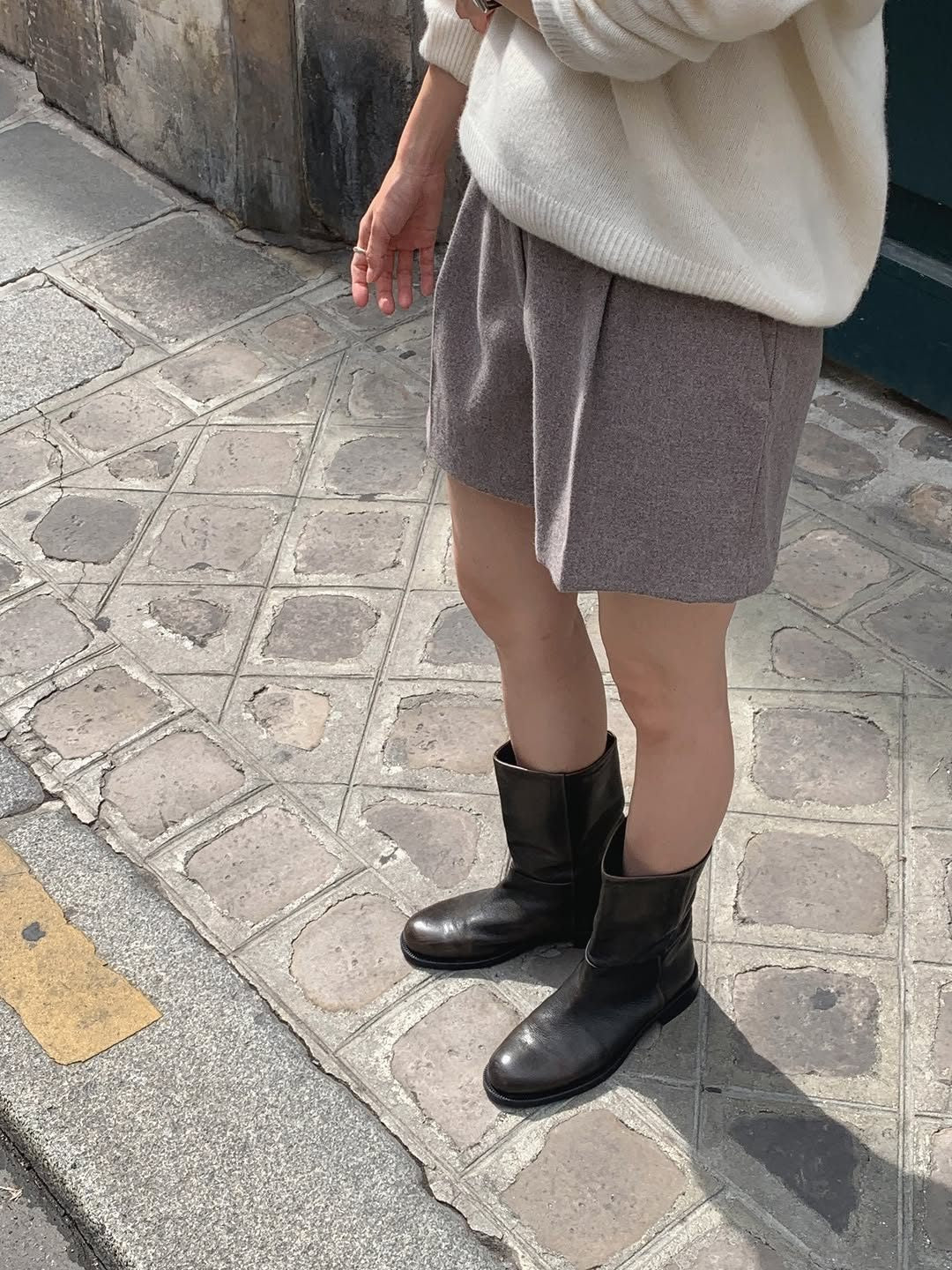 della wool half pants-2col