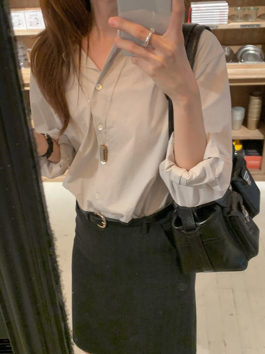 Claire silk cotton shirt-5col