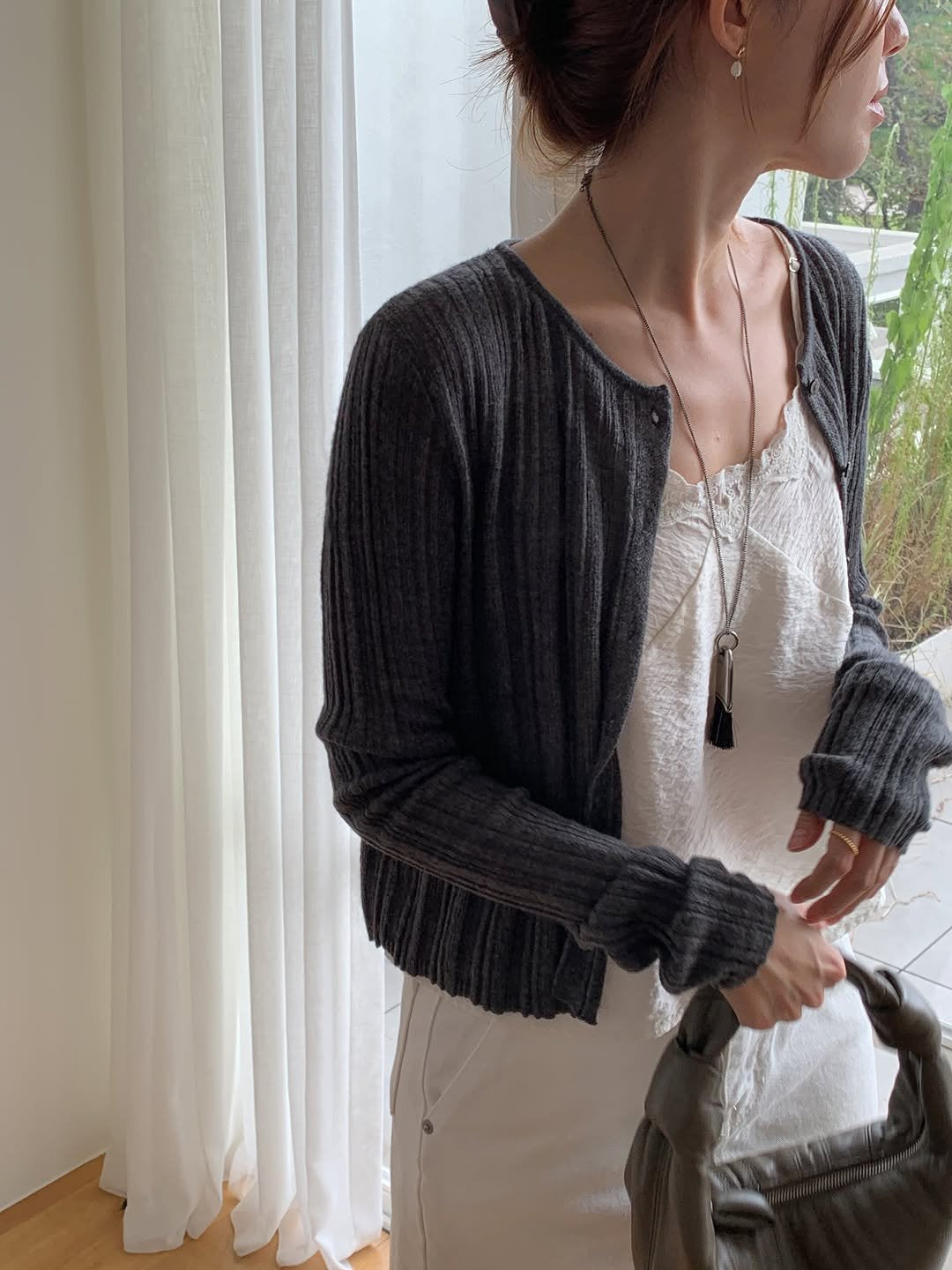 Bella alpaca round cardigan-3col
