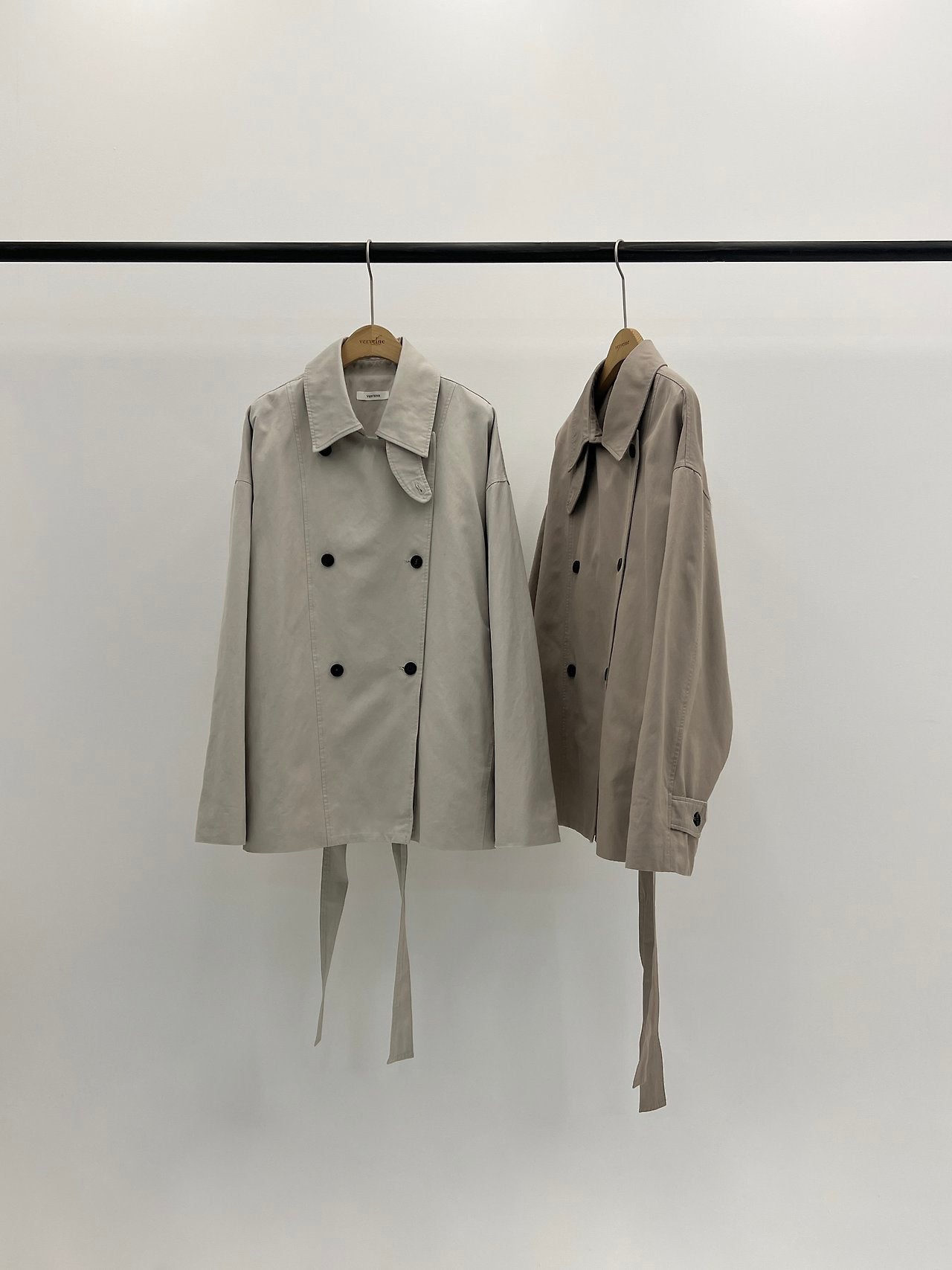Maren washing half trench jacket-2col