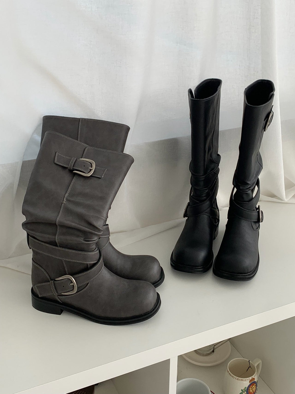 buckle fold-over boots-2col