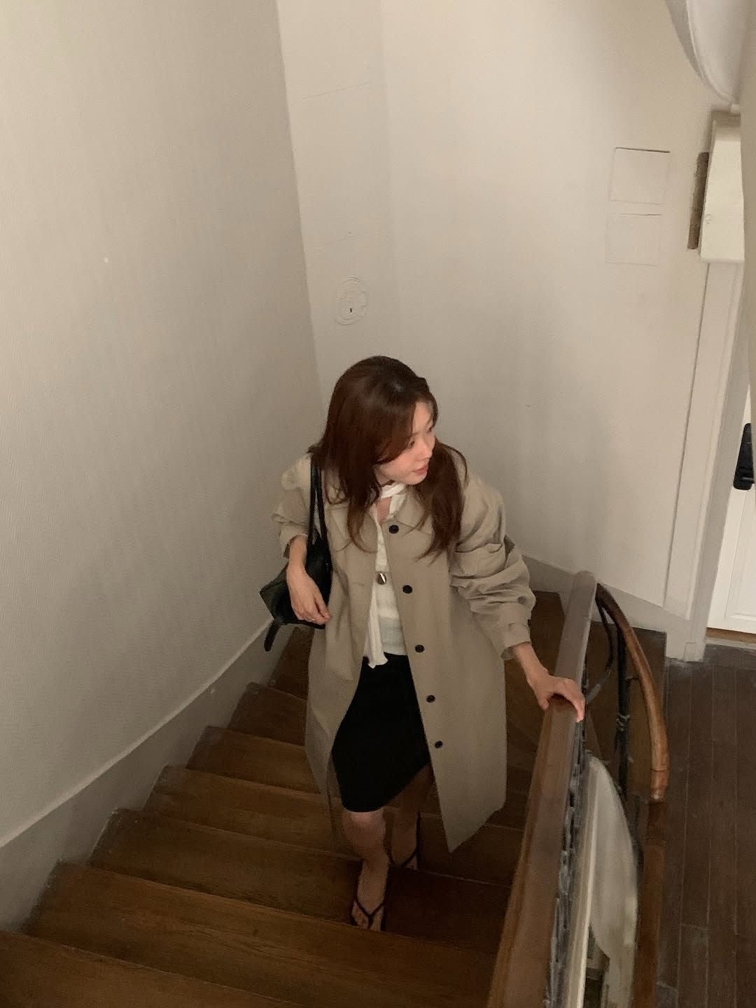 Barnet long trench coat