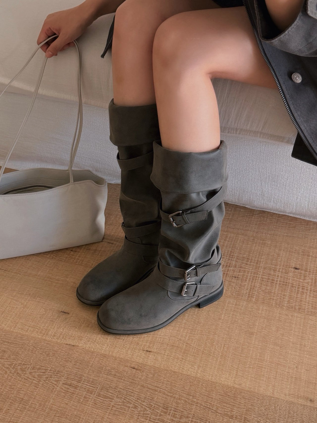 belted slouch boots-2col