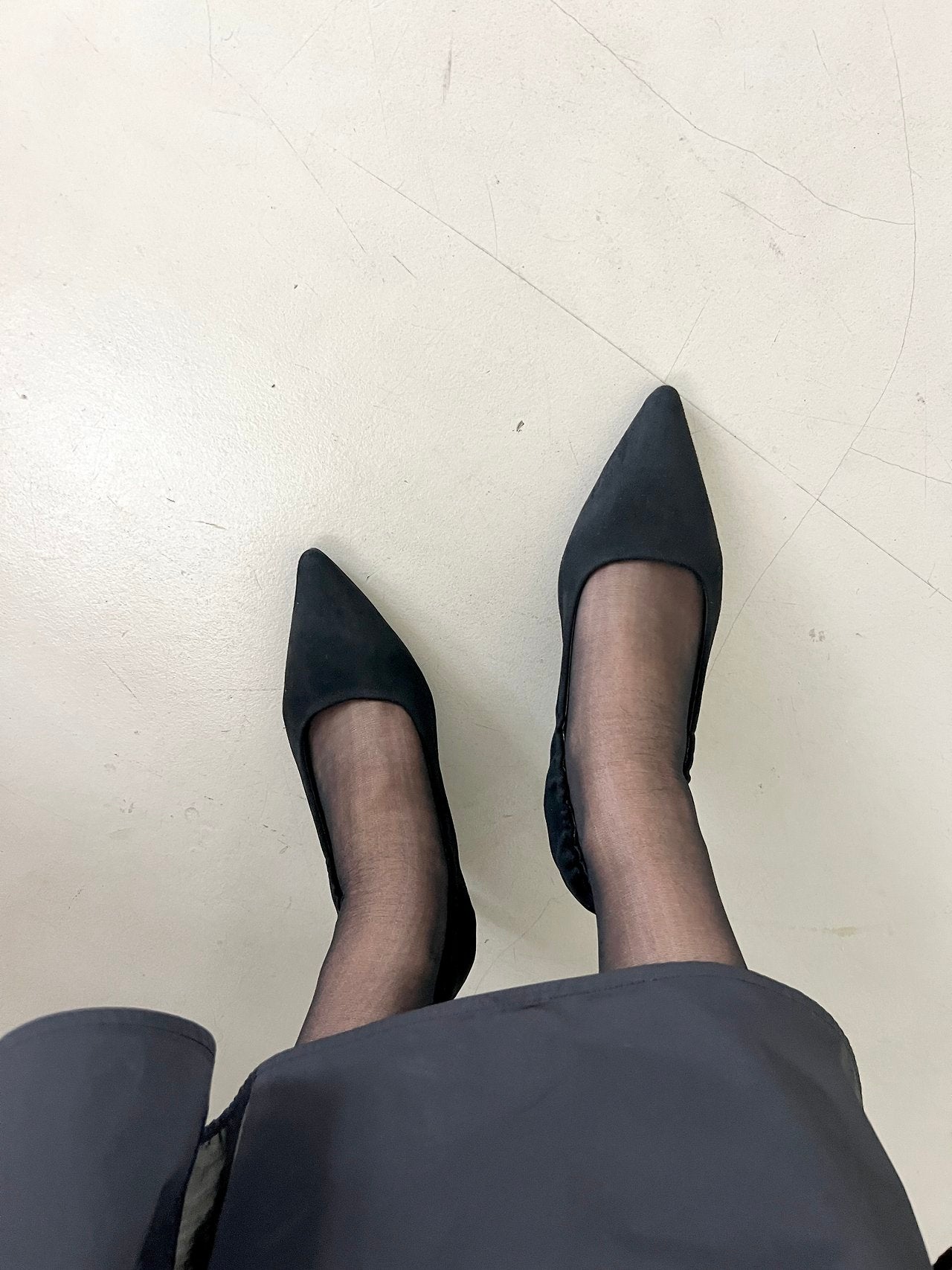 Suede 5cm back-banding high heels