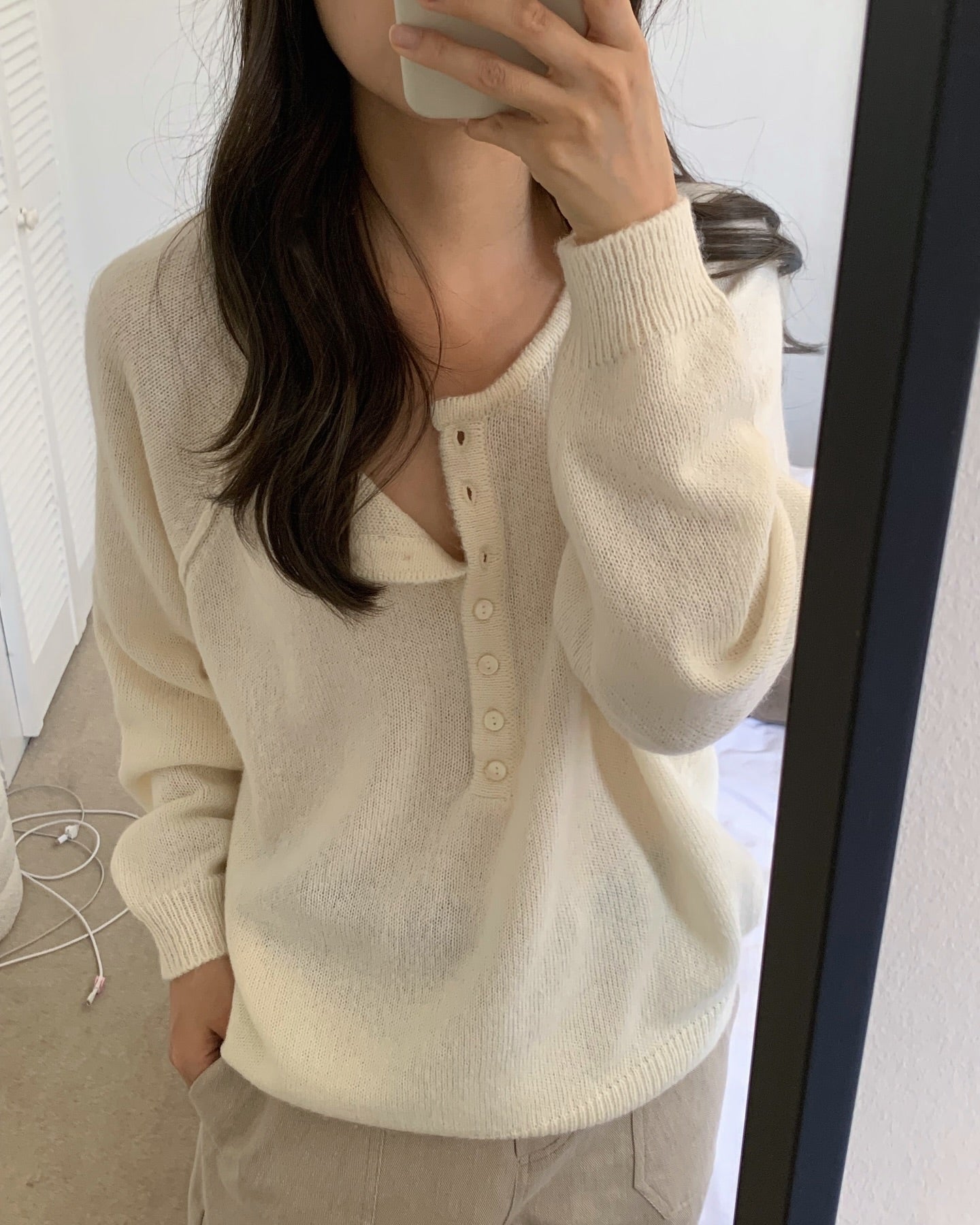 liter miyu mohair button knit-3col