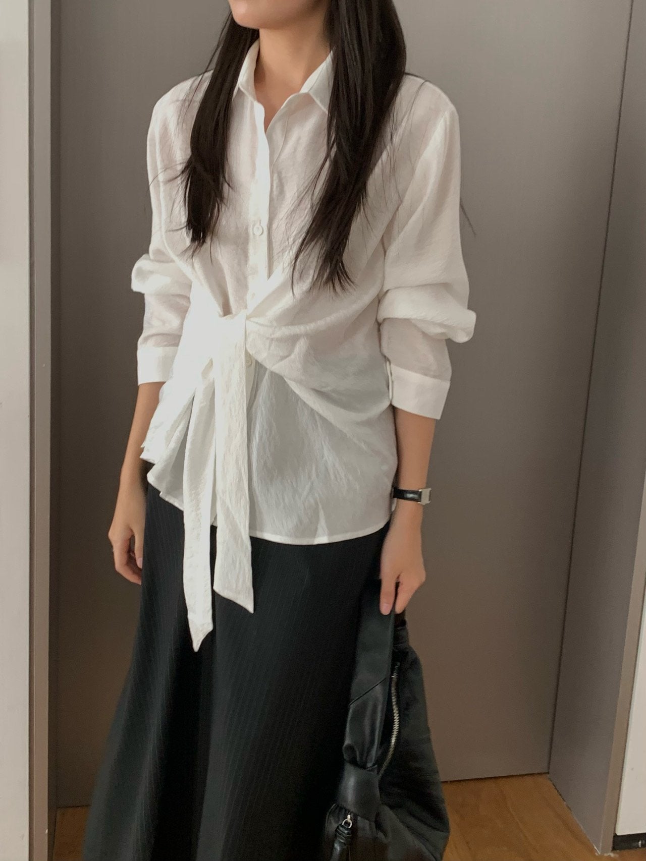 Veil wrap blouse-2col