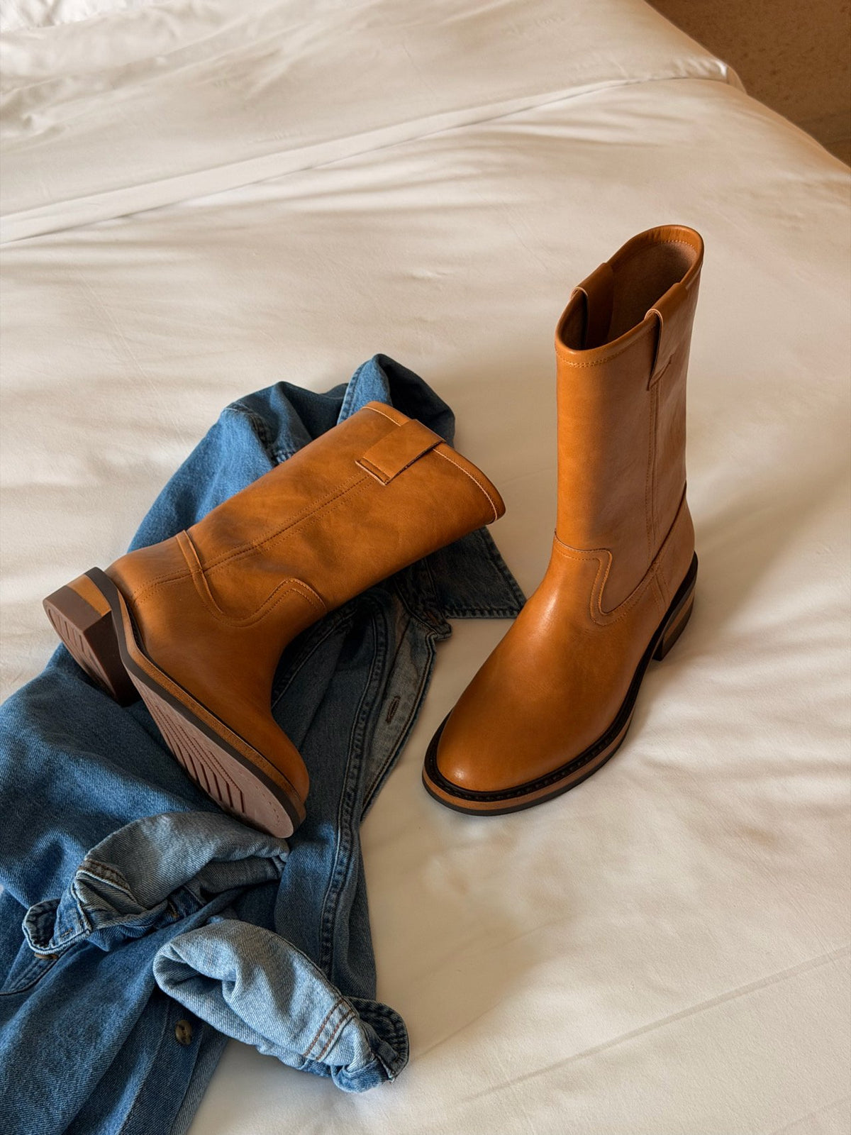 workwear leather boots-2col