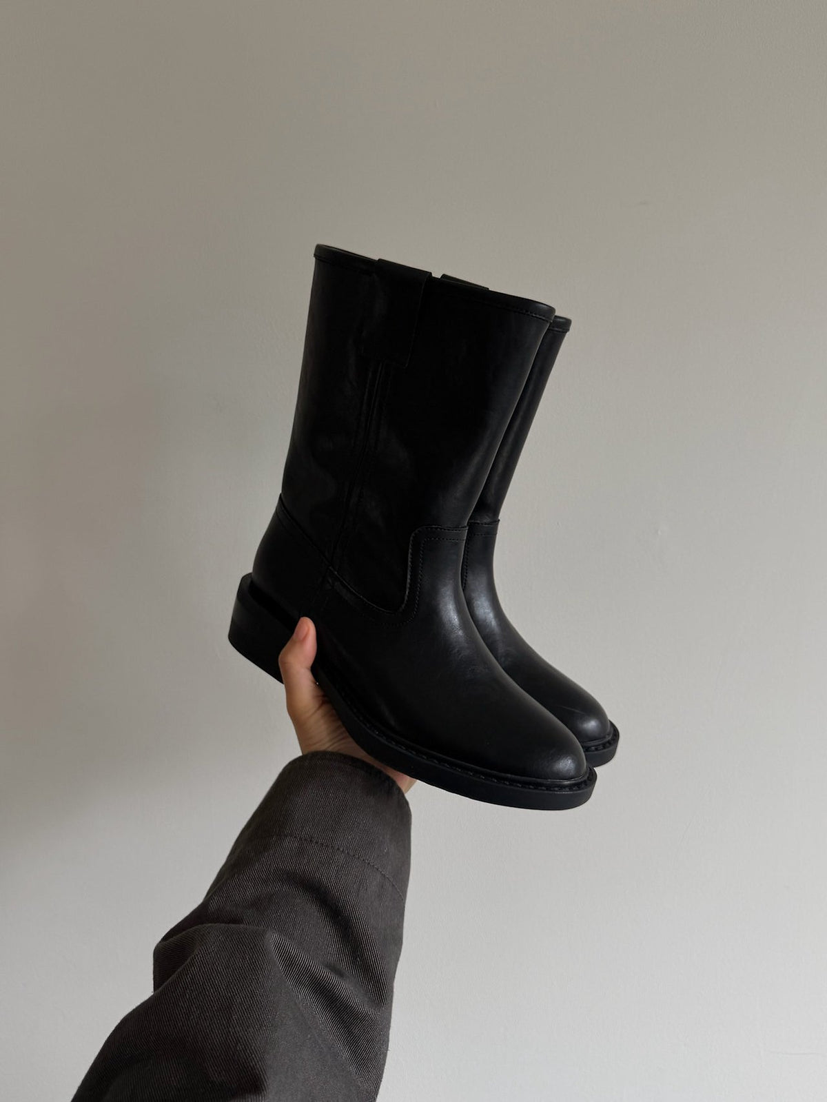 workwear leather boots-2col