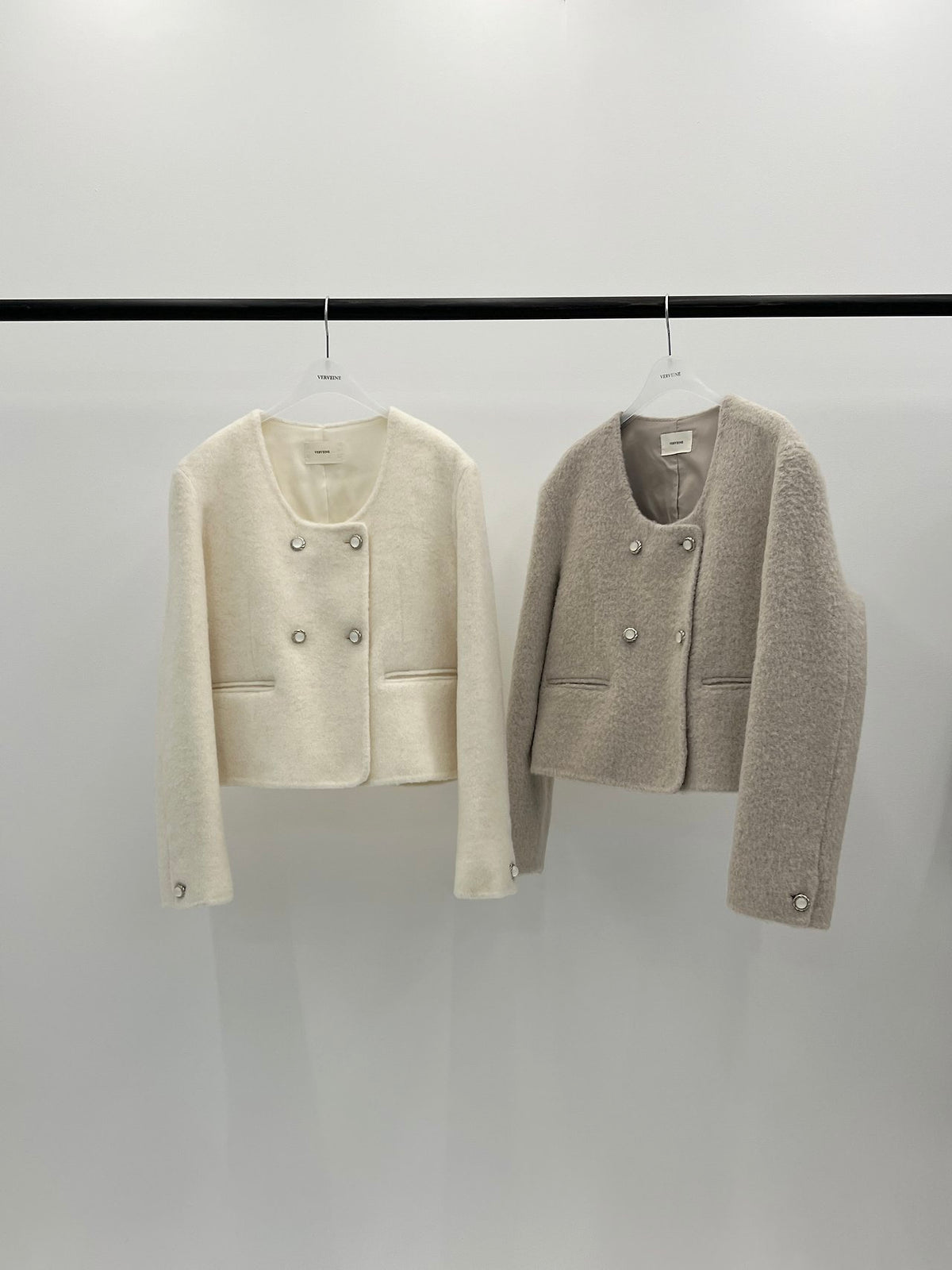mael double short handmade jacket-2col