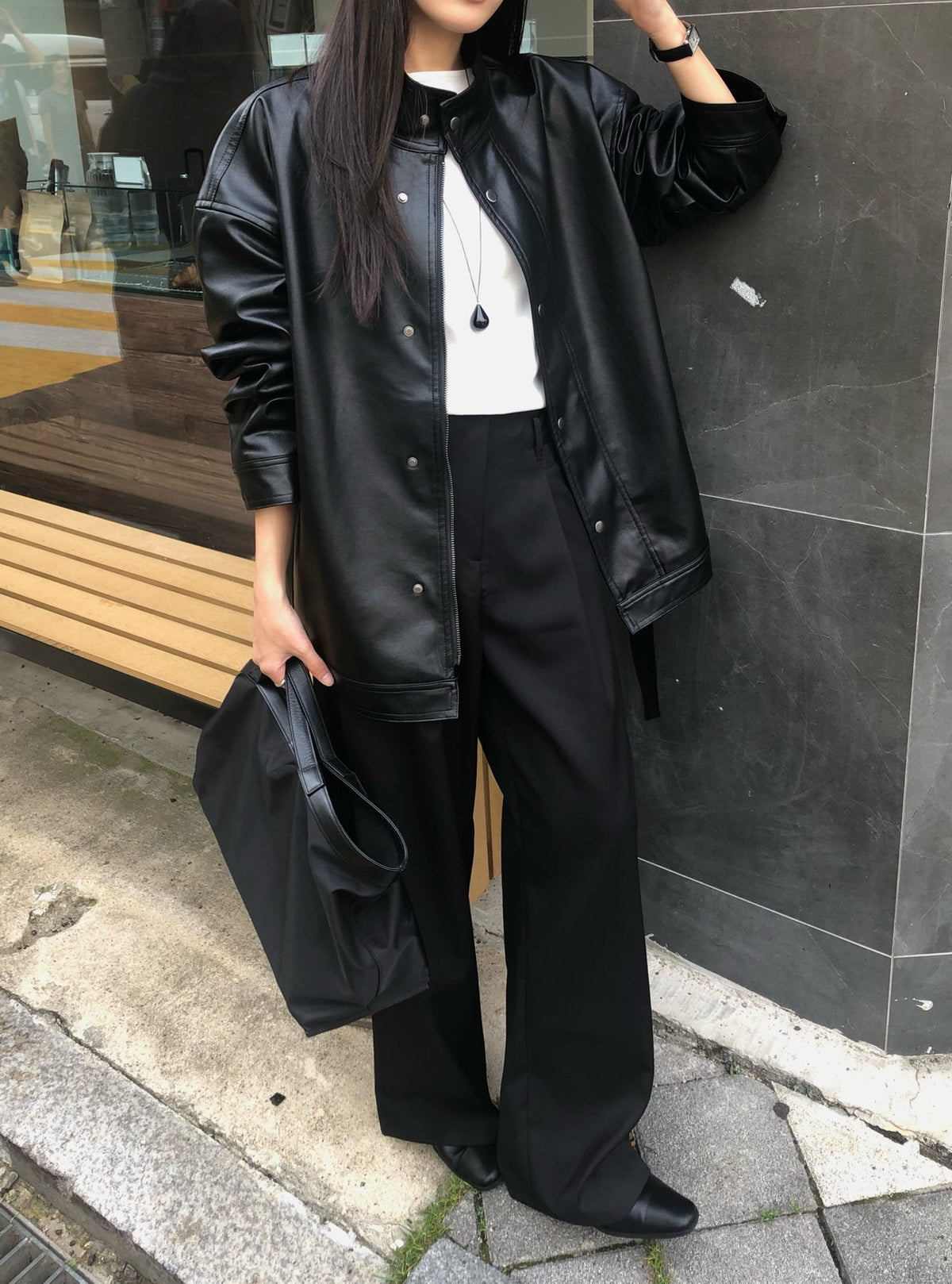 paris half leather jacket