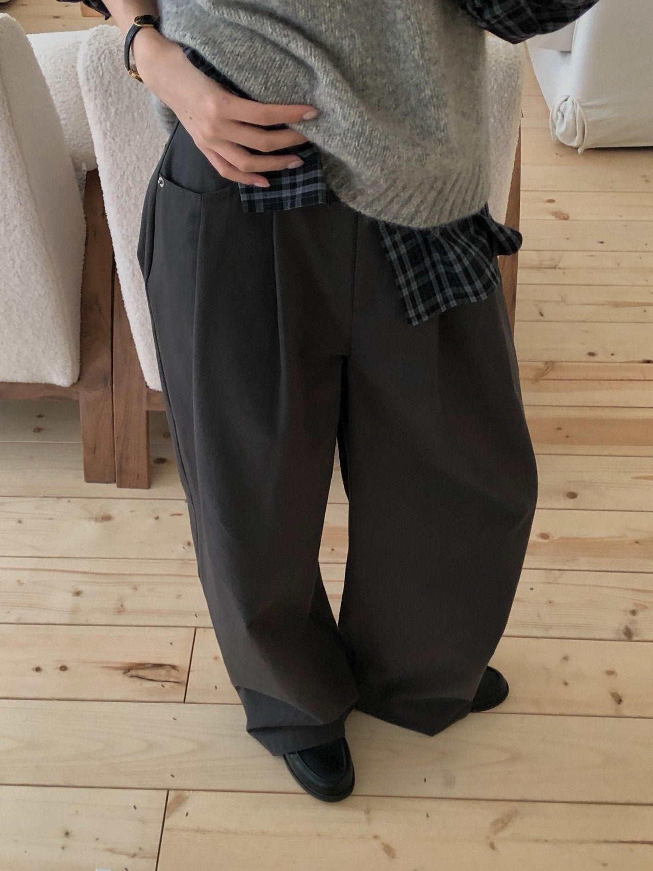 tony cotton pants-2col