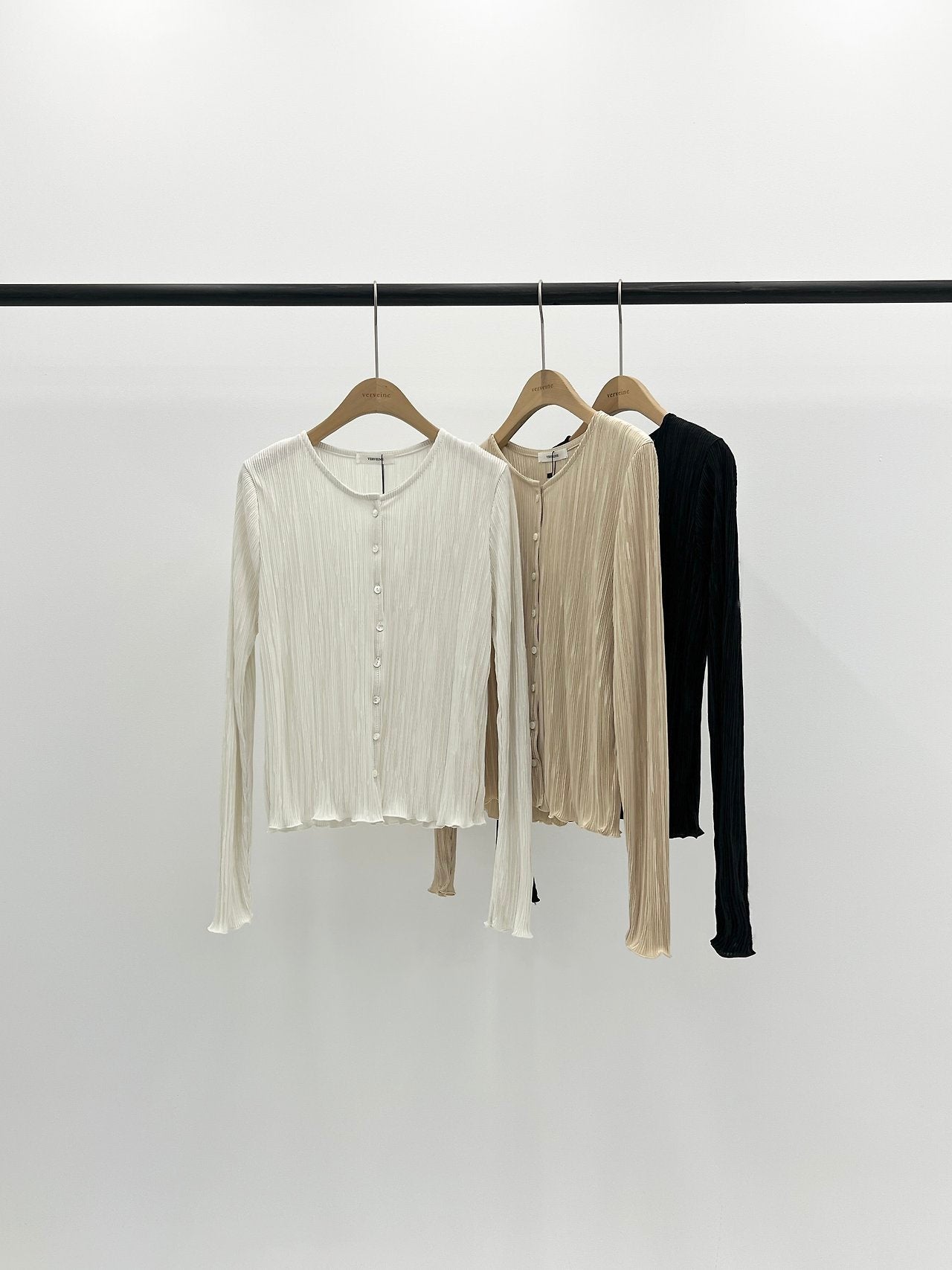 Emile frill pleats cardigan-3col