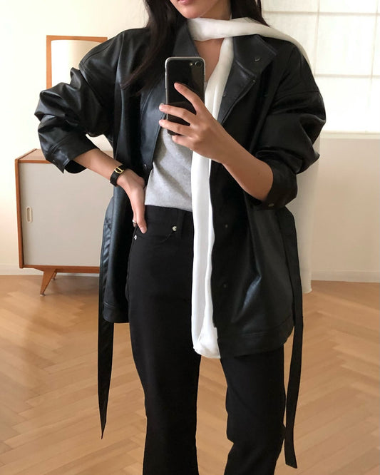 paris half leather jacket