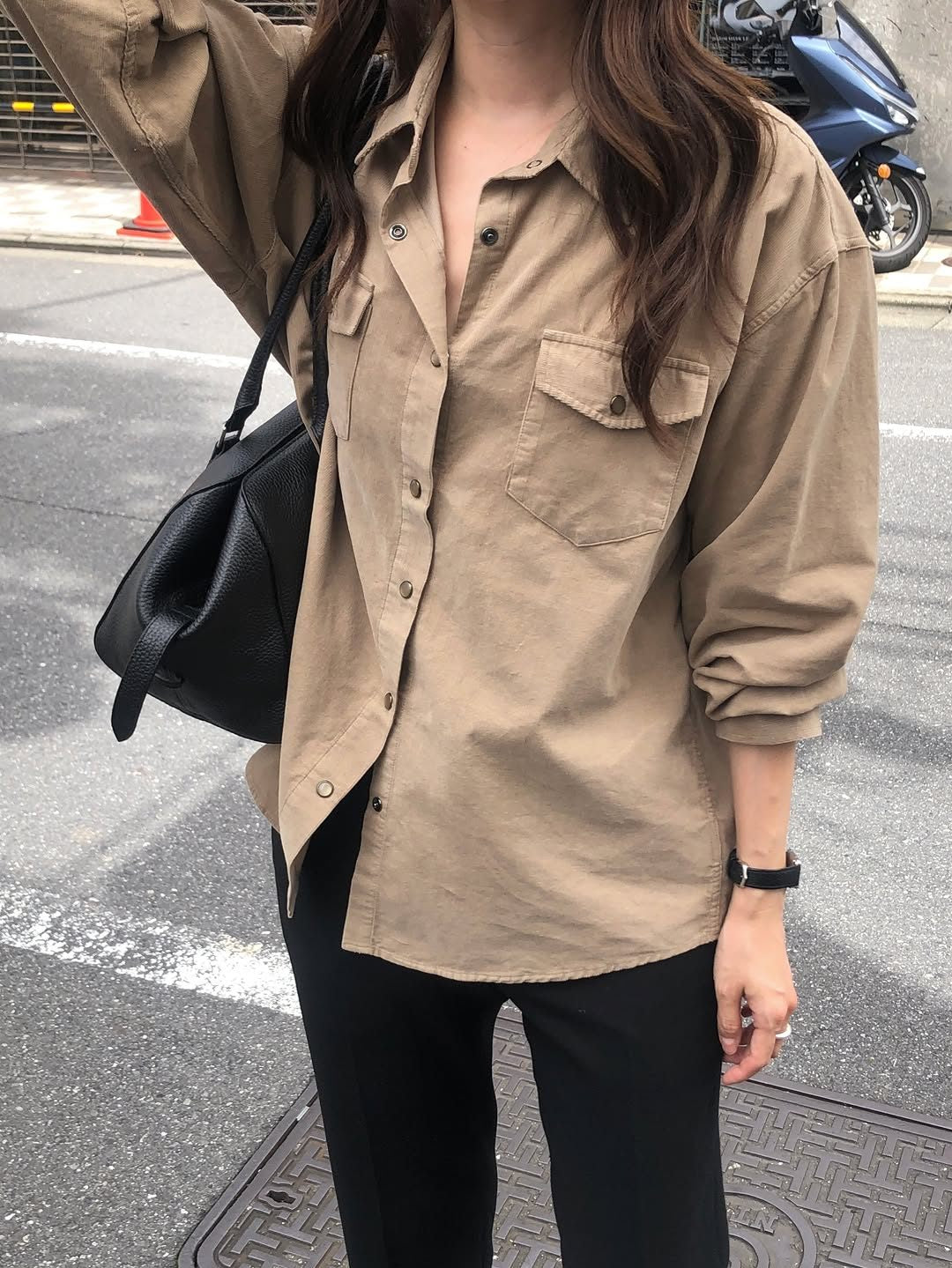 frey corduroy washed pocket shirt-3col