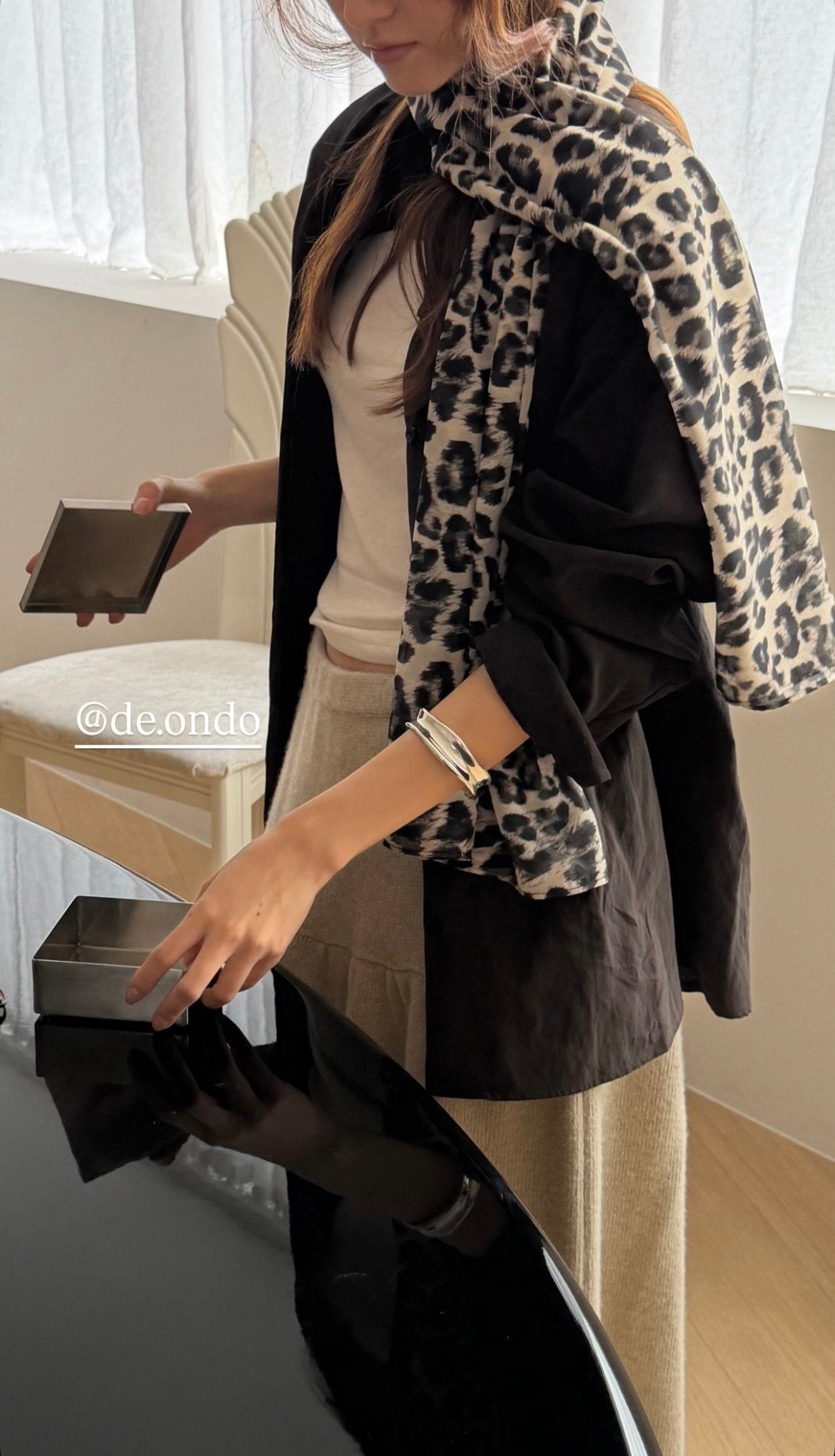 deondo leopard scarf-3col