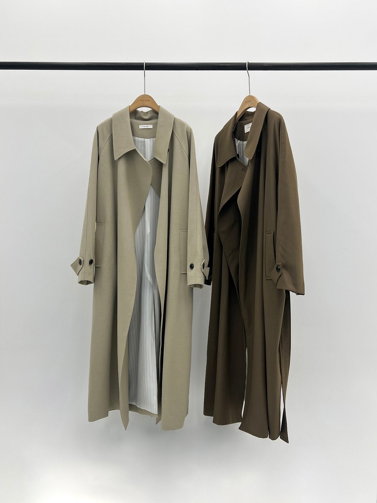 mare stripe-lining trench coat-2col