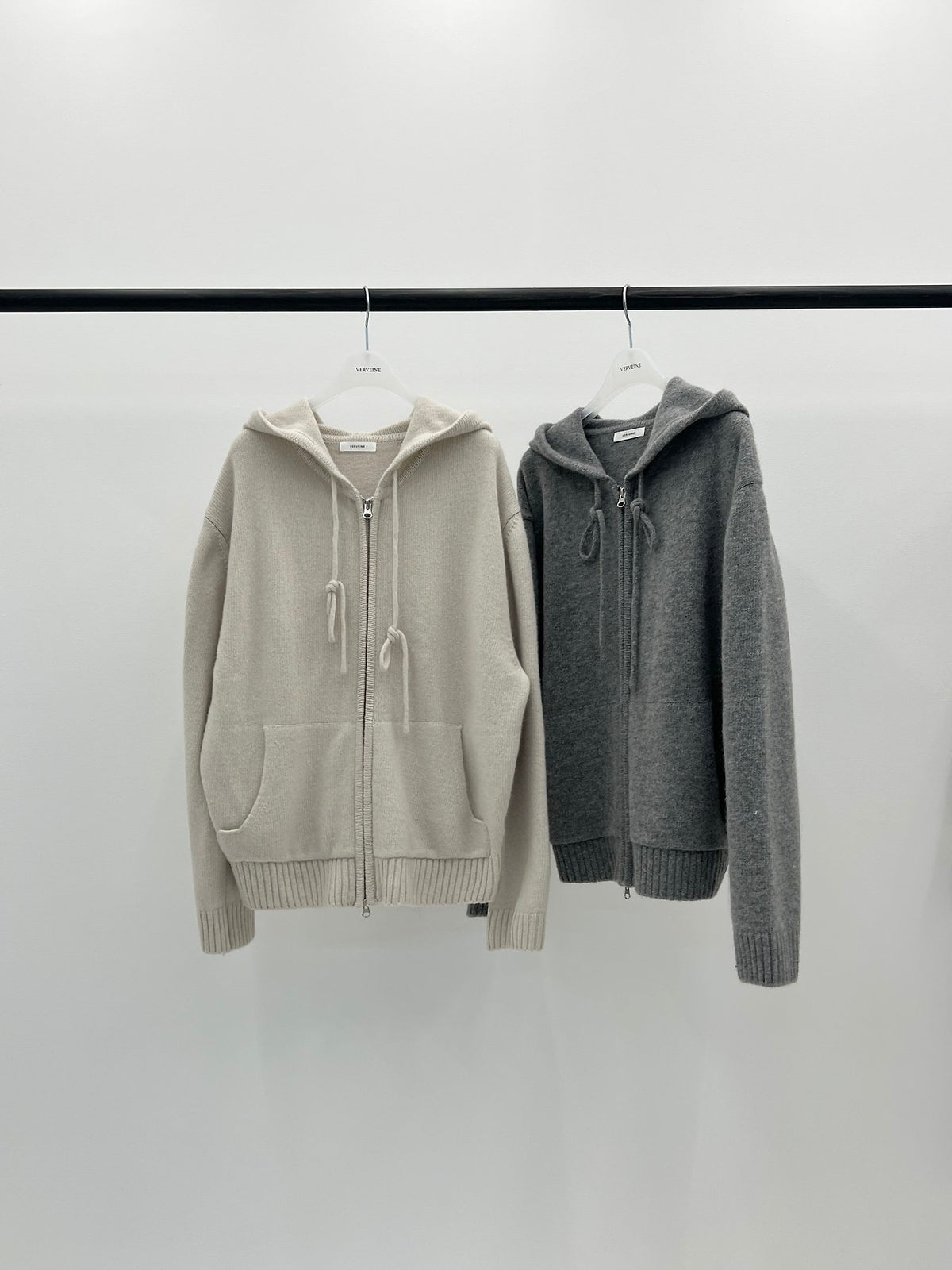 celeste cashmere hooded zip-up knit-2col