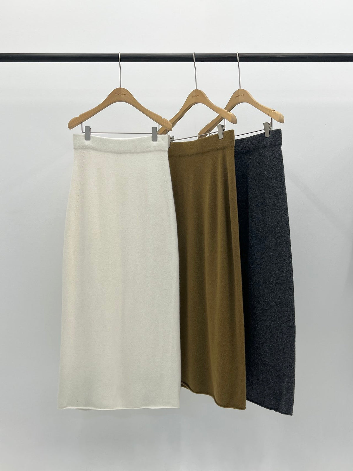 amel wholegarment cashmere long skirt-3col