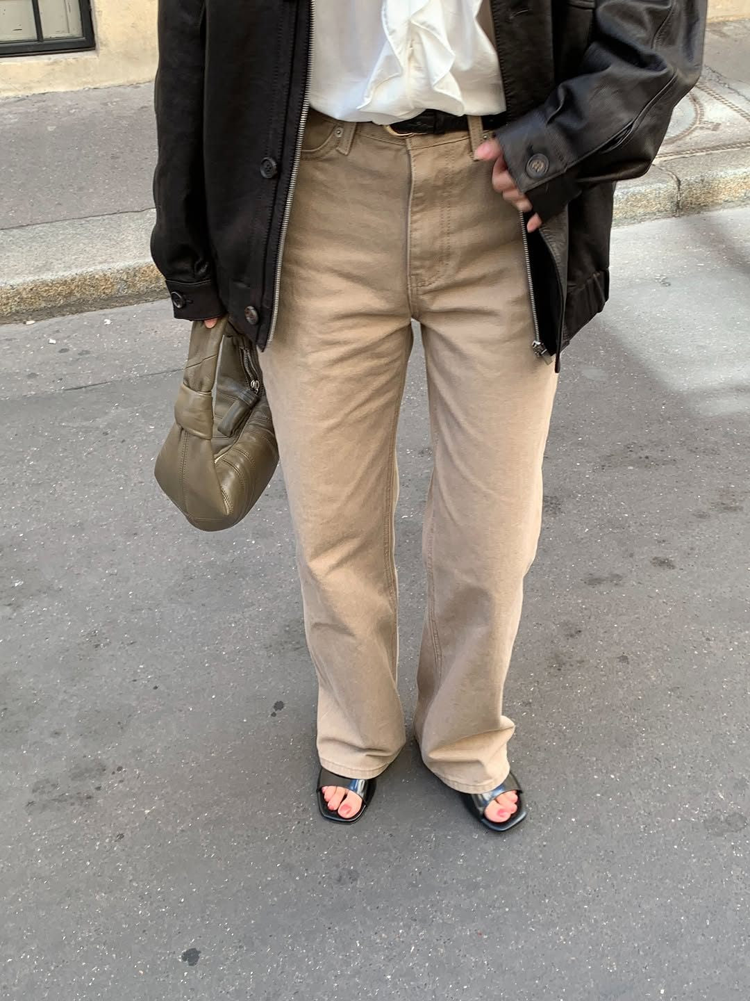Marais vintage washing cotton pants-3col