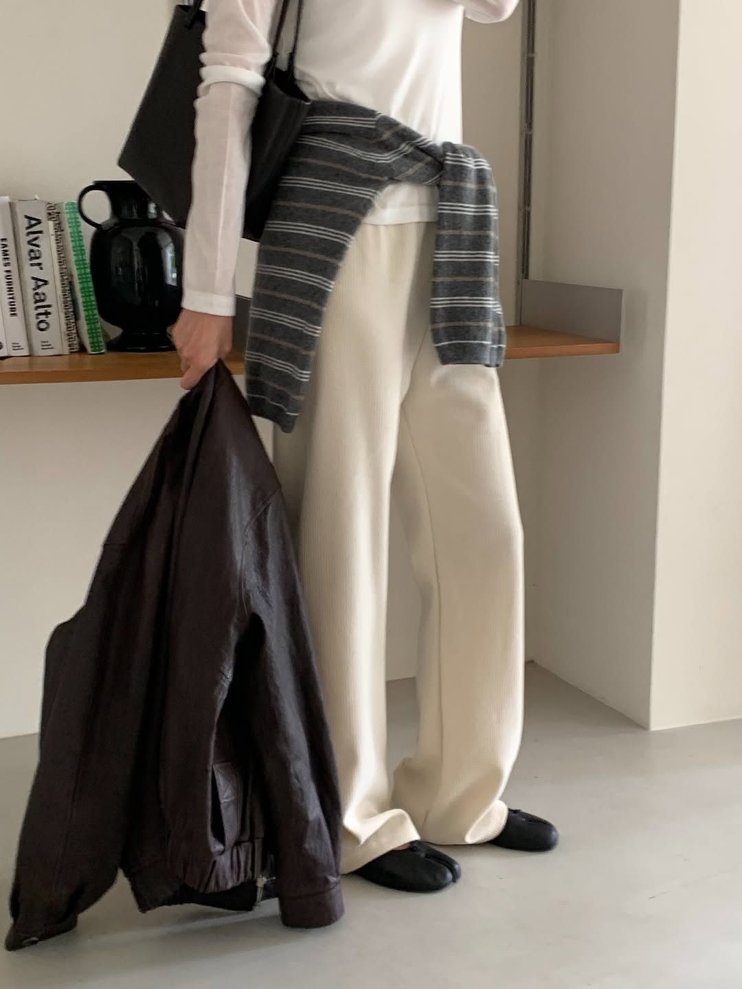 Velour corduroy banding pants-4col