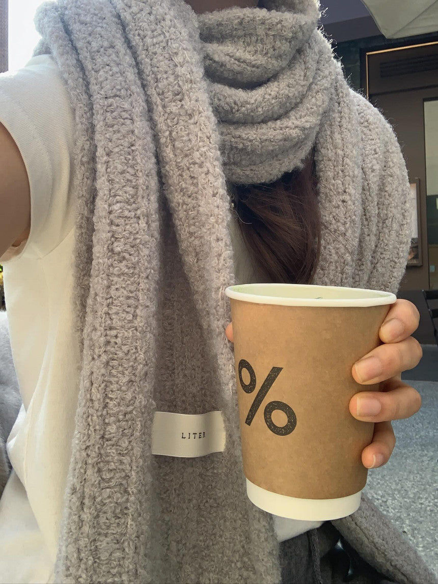 liter baby alpaca boucle muffler-3col