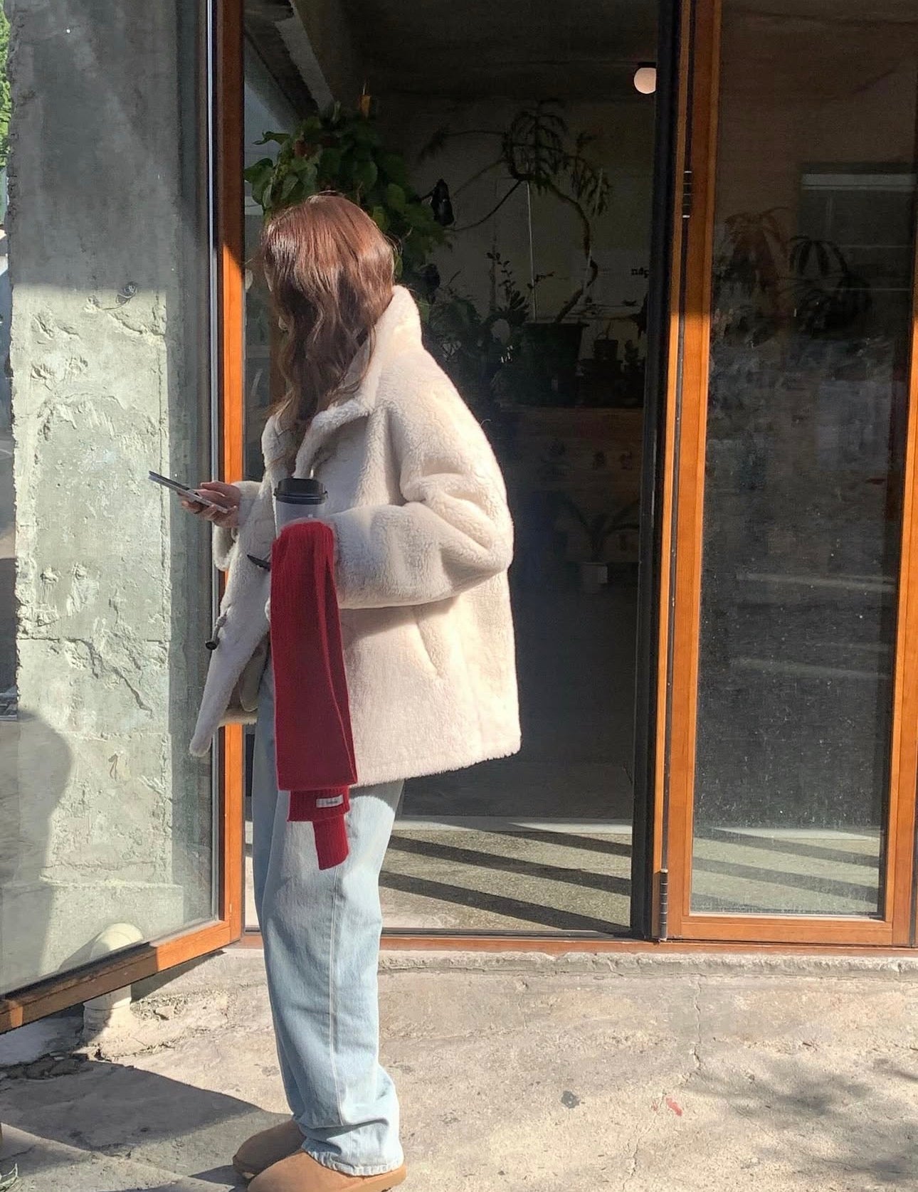 High-neck duffel reversible mustang