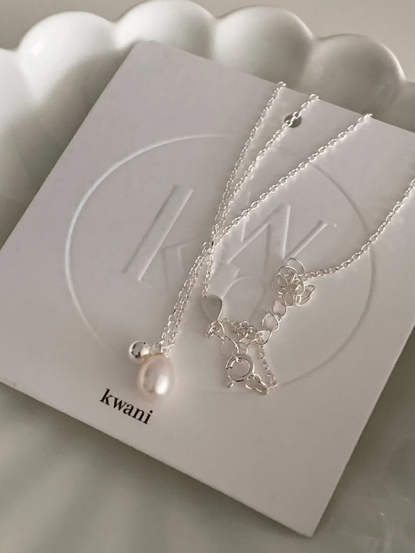 Silver Ball Pearl Necklace