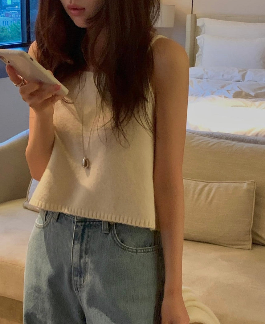 Toni wool sleeveless&v-knit-4col