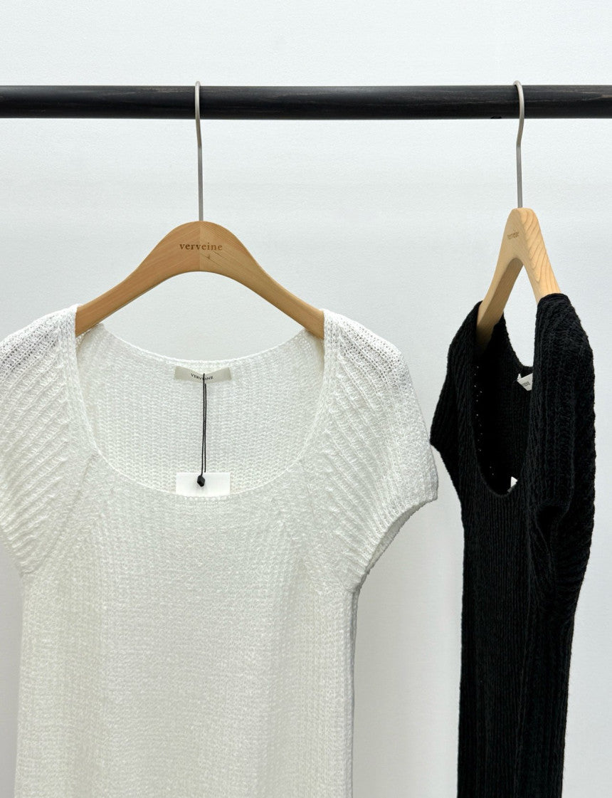 Loe square neck drop shoulder knit-2col
