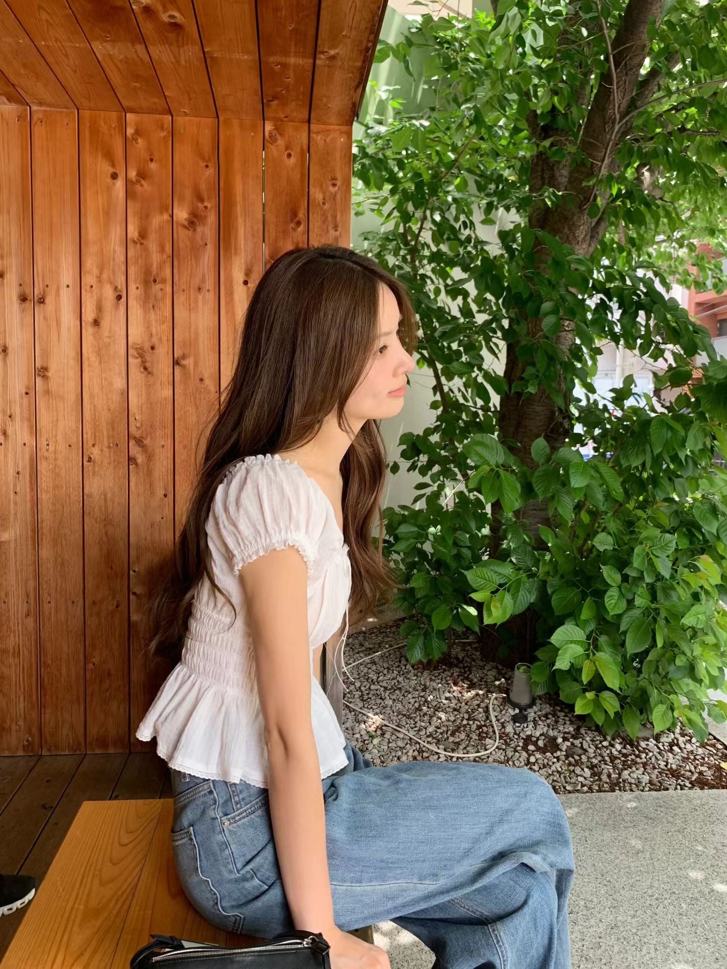 Ounce ribbon smok blouse