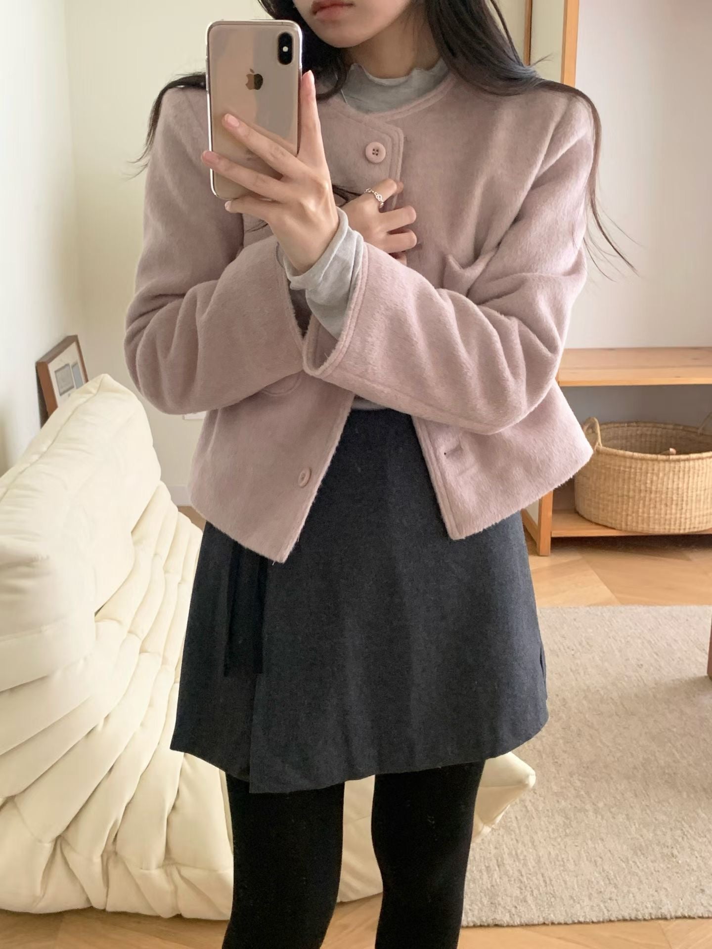 heart wool jacket-2col