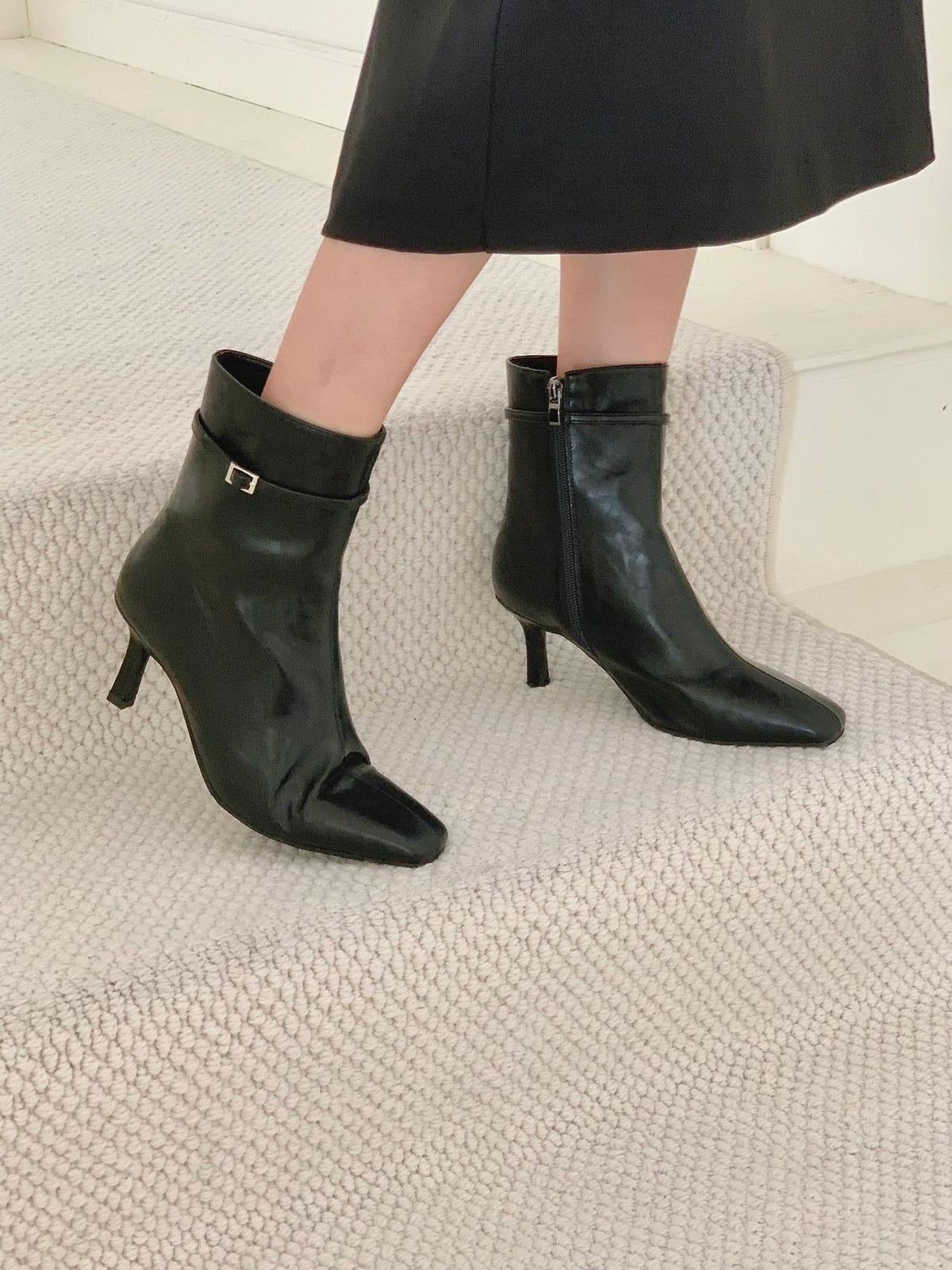 7cm Vintage Belt Ankle Boots-3col