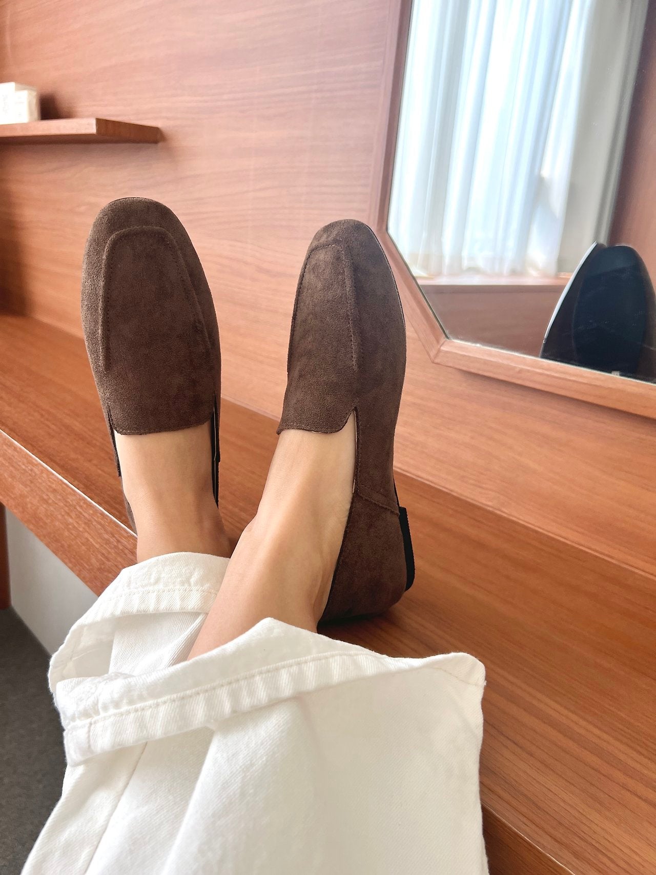 Suede soft loafers