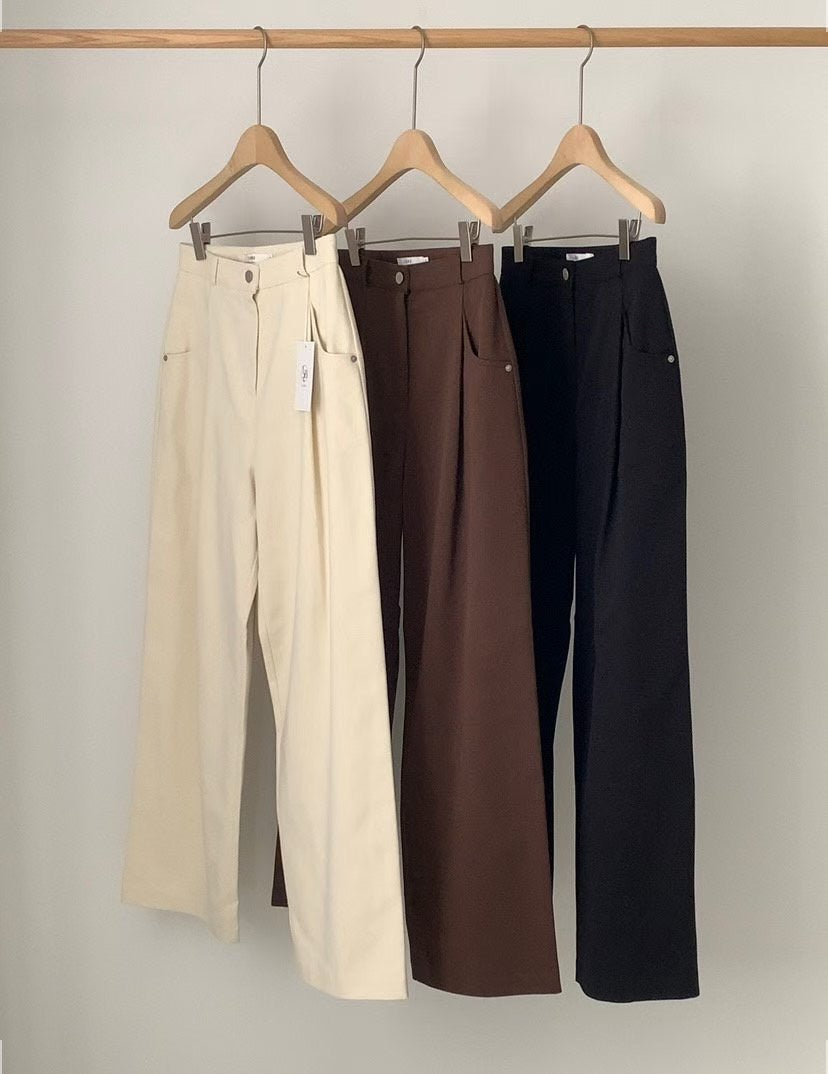 cotton return pants-3col