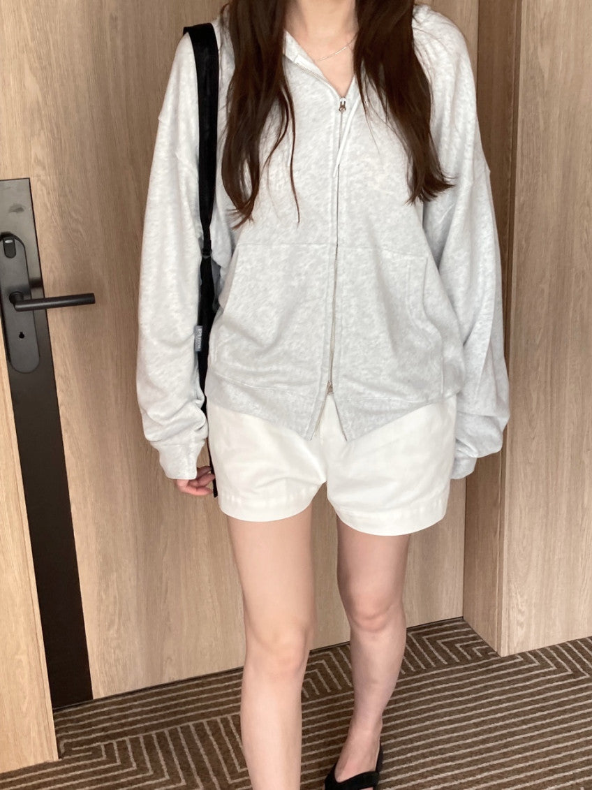 summer 2way hood zip up-2col