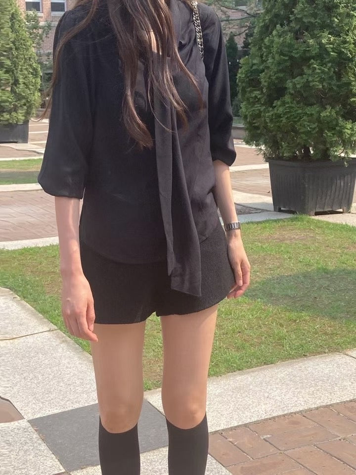 Sofia tie blouse-2col