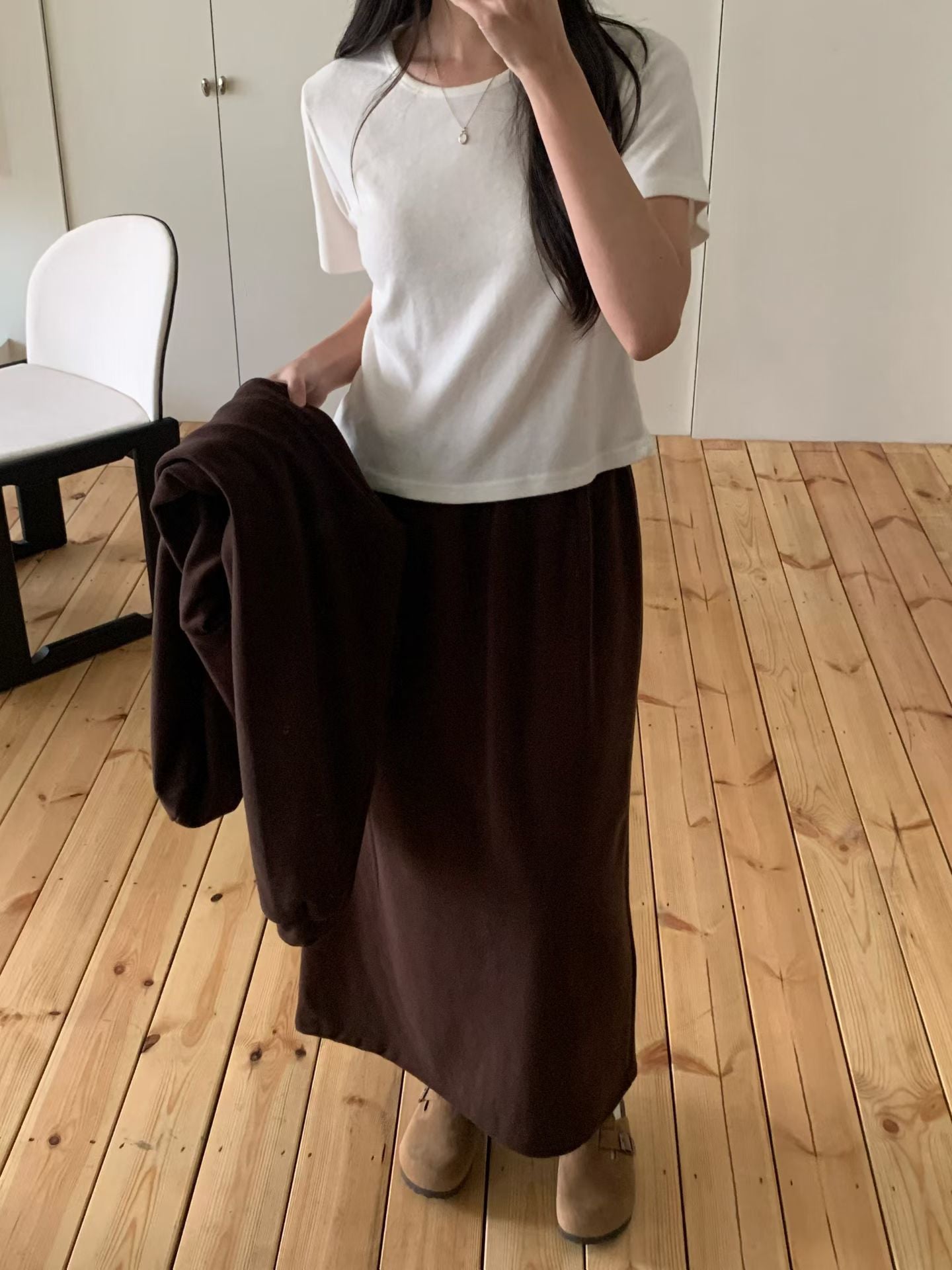 pound gimo long skirt-4col