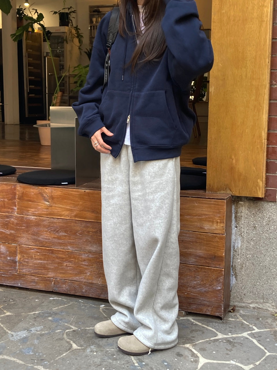 two-way fleece pants-2col