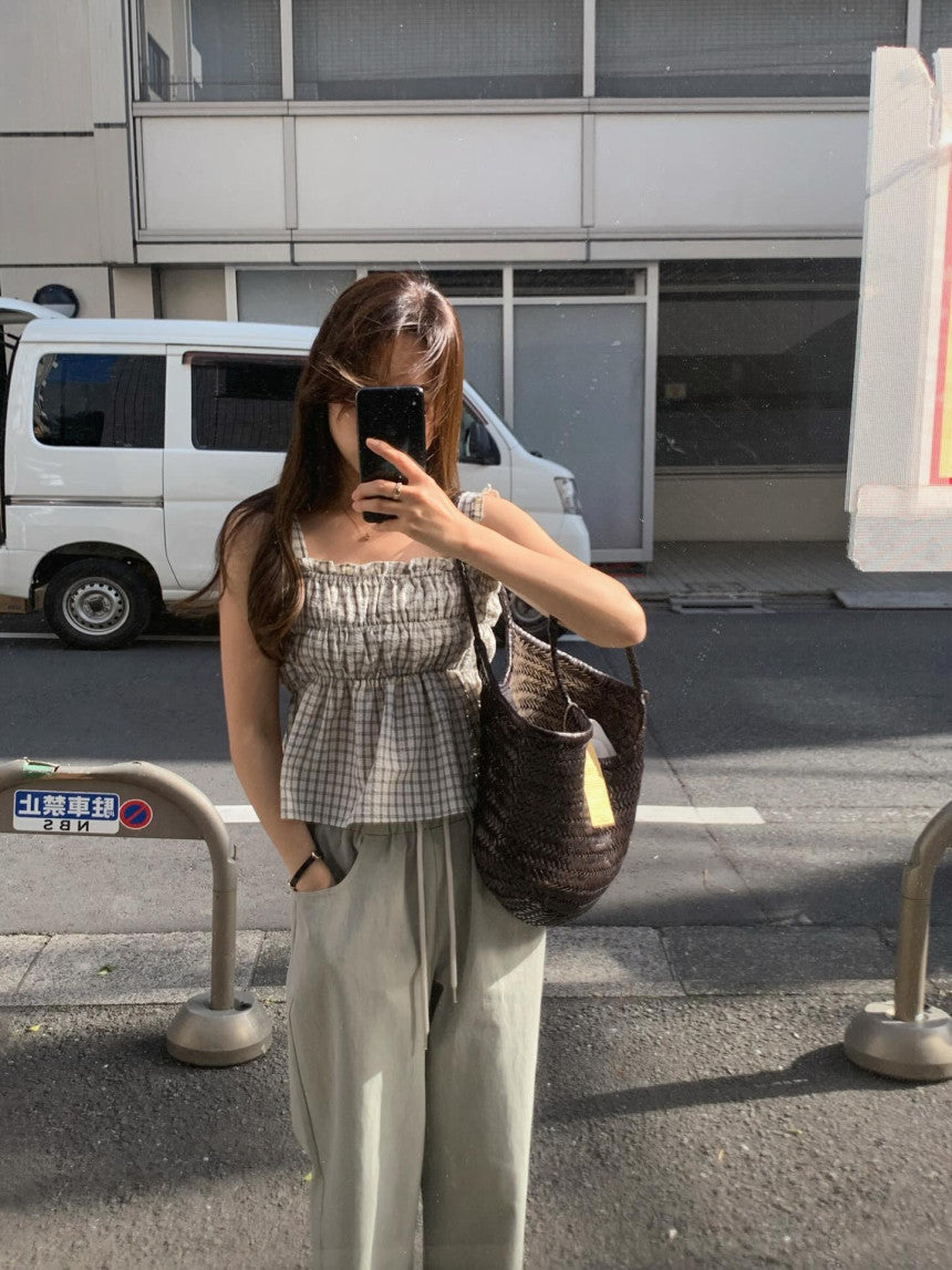 liter blanc check blouse
