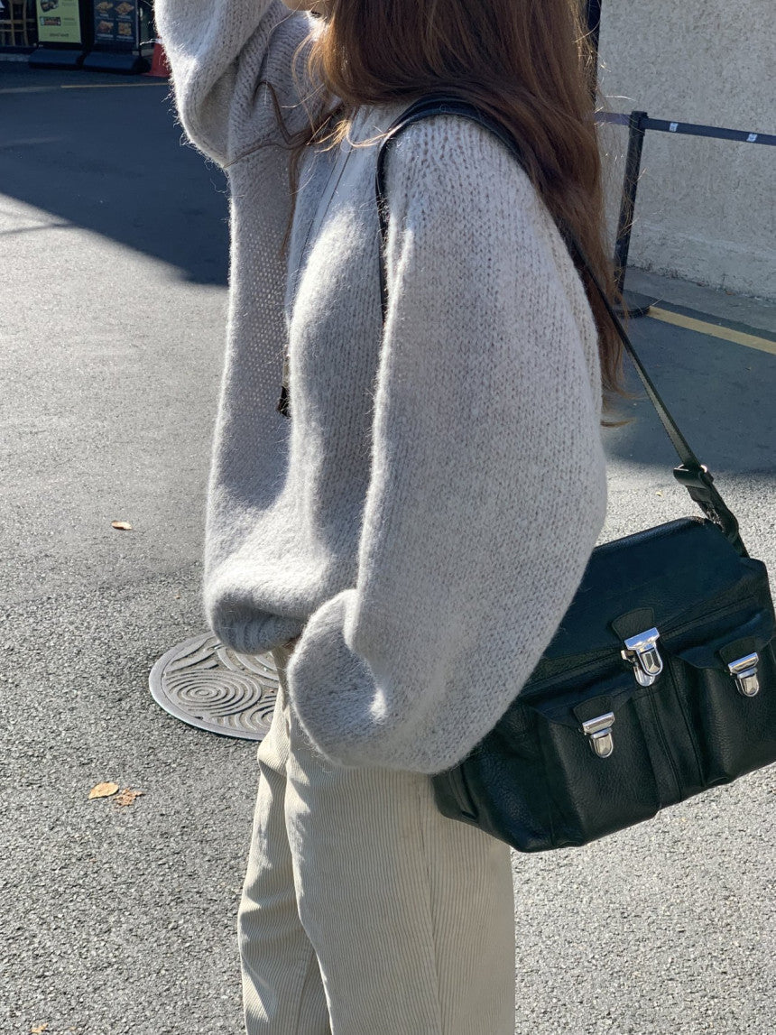 balloon alpaca oversize pullover knit-3col