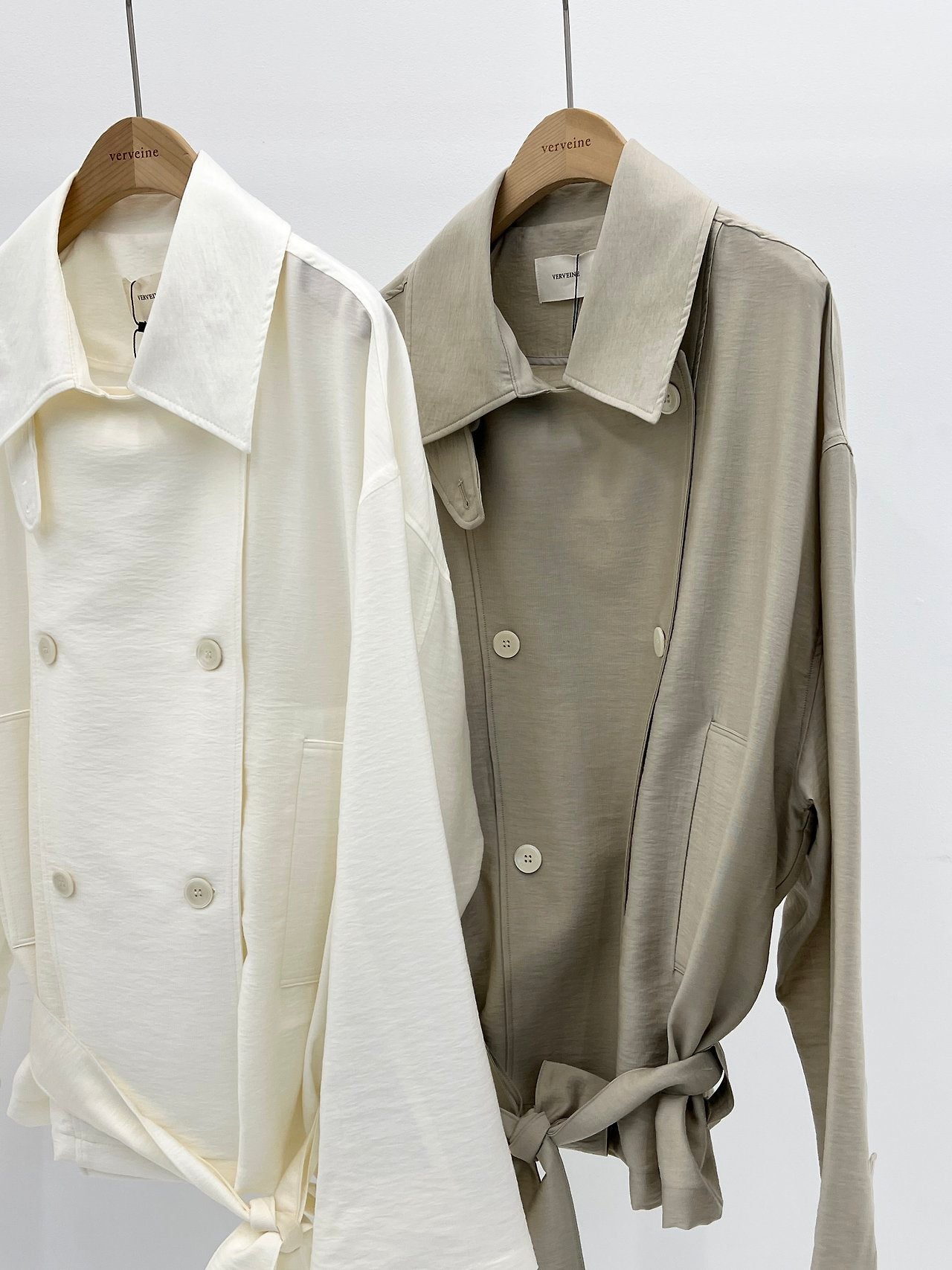 Michel soft short trench jacket-2col