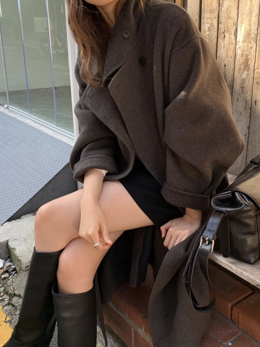 Noel high neck handmade coat-2col