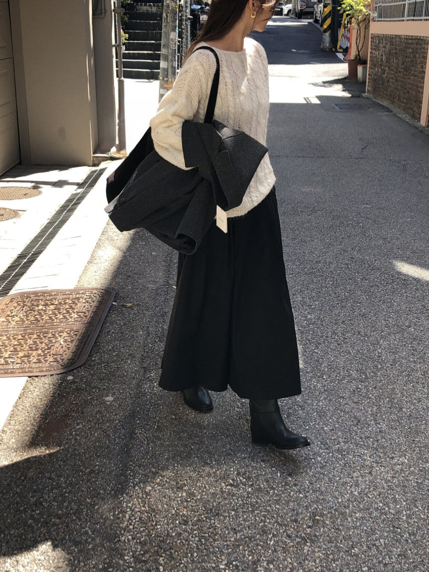 Rouelle suede flare skirt-2col