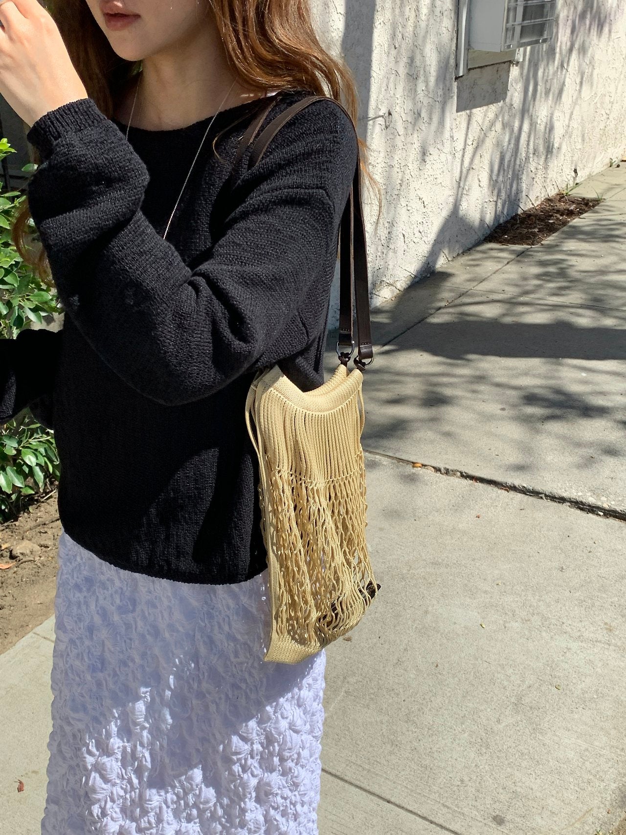 Sia paper boat-neck box knit-2col